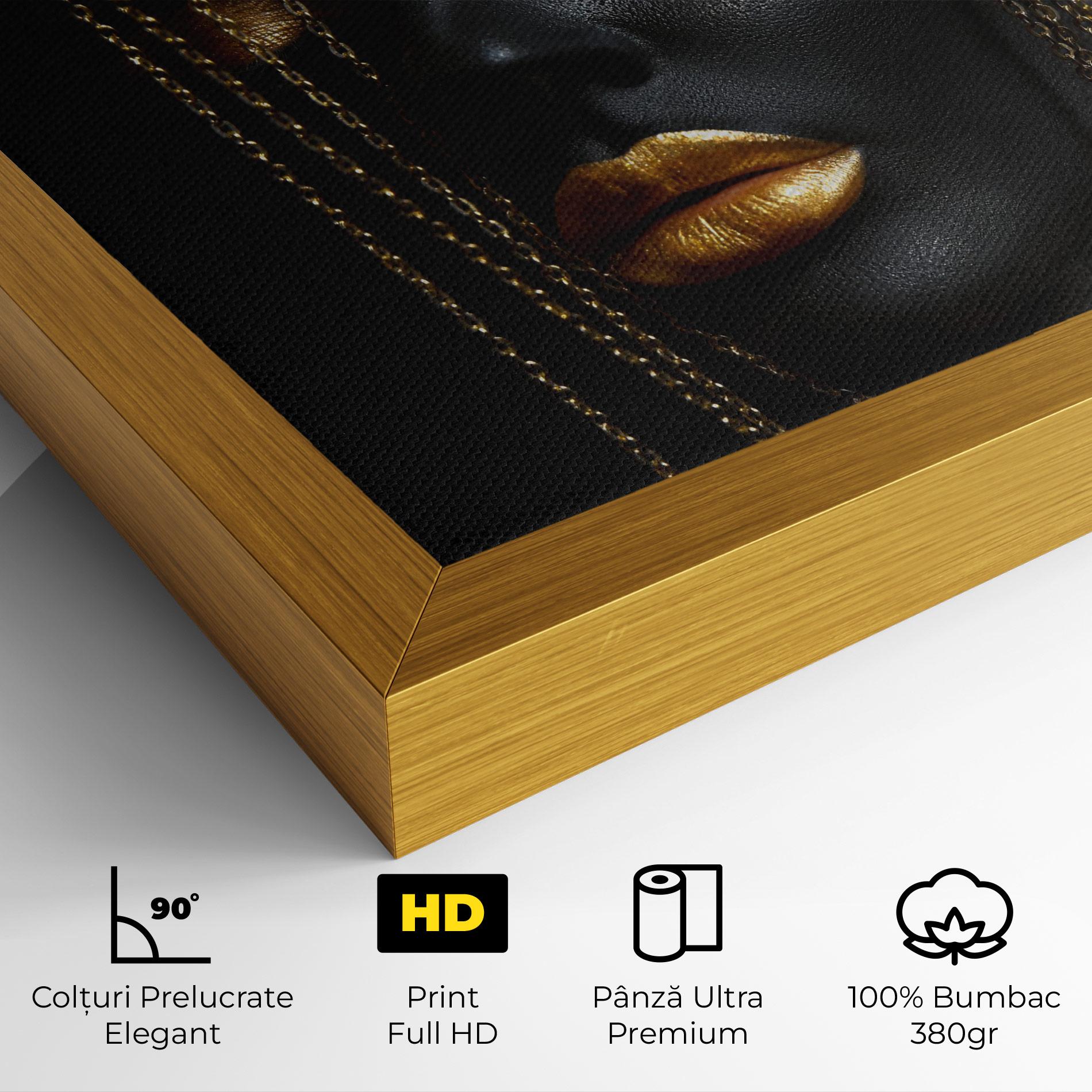 Tablou Canvas Black Gold Chain Makeup mockup 4