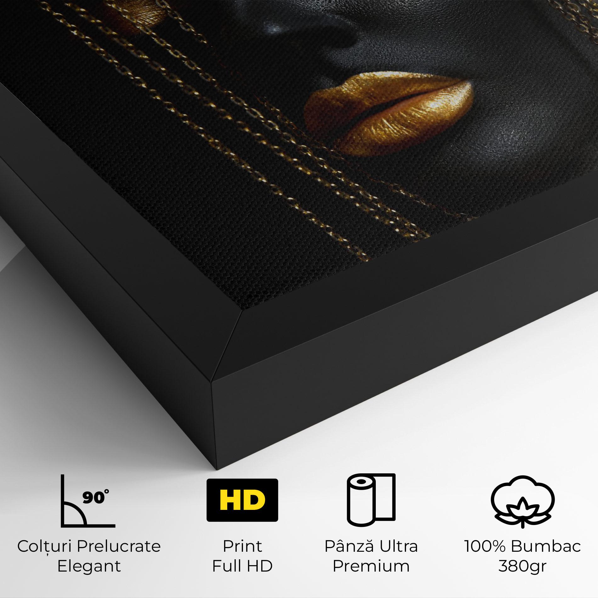 Tablou Canvas Black Gold Chain Makeup mockup 4