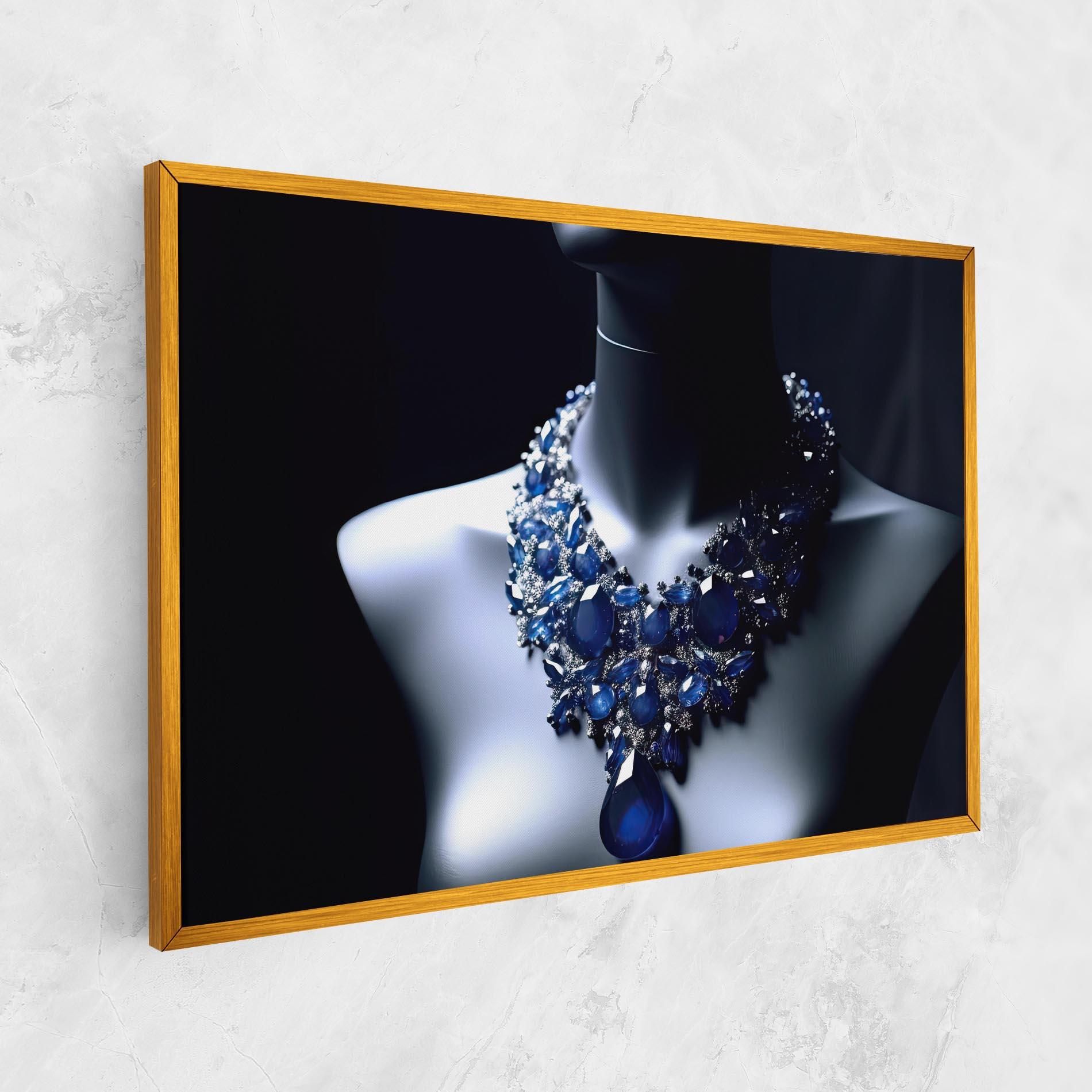 Tablou Canvas Blue Diamonds Necklace mockup 1