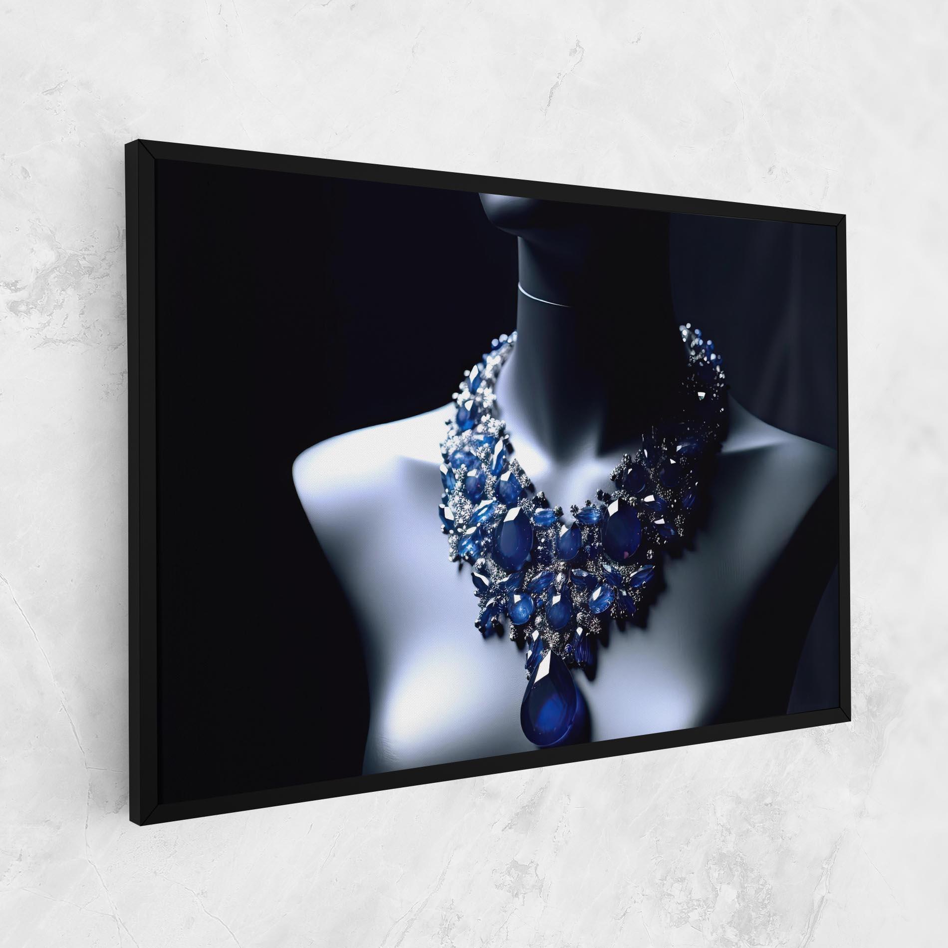 Tablou Canvas Blue Diamonds Necklace mockup 1