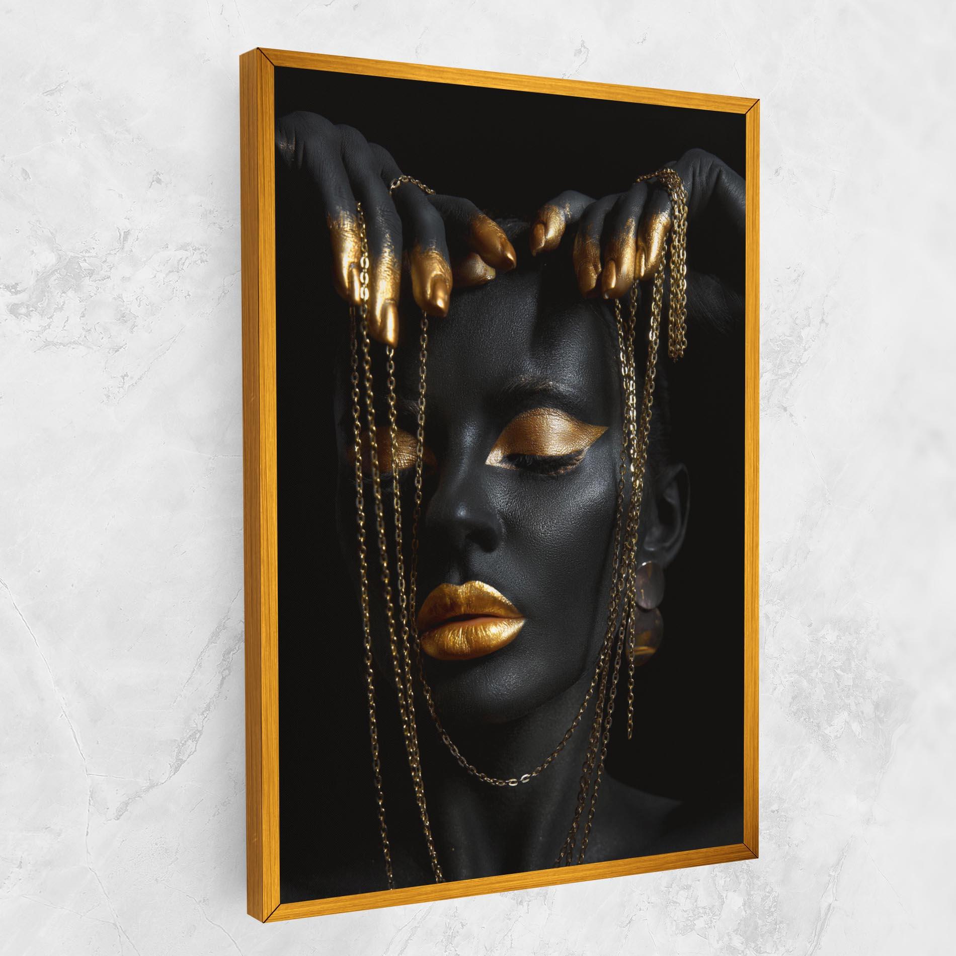 Tablou Canvas Black Gold Chain Makeup mockup 1