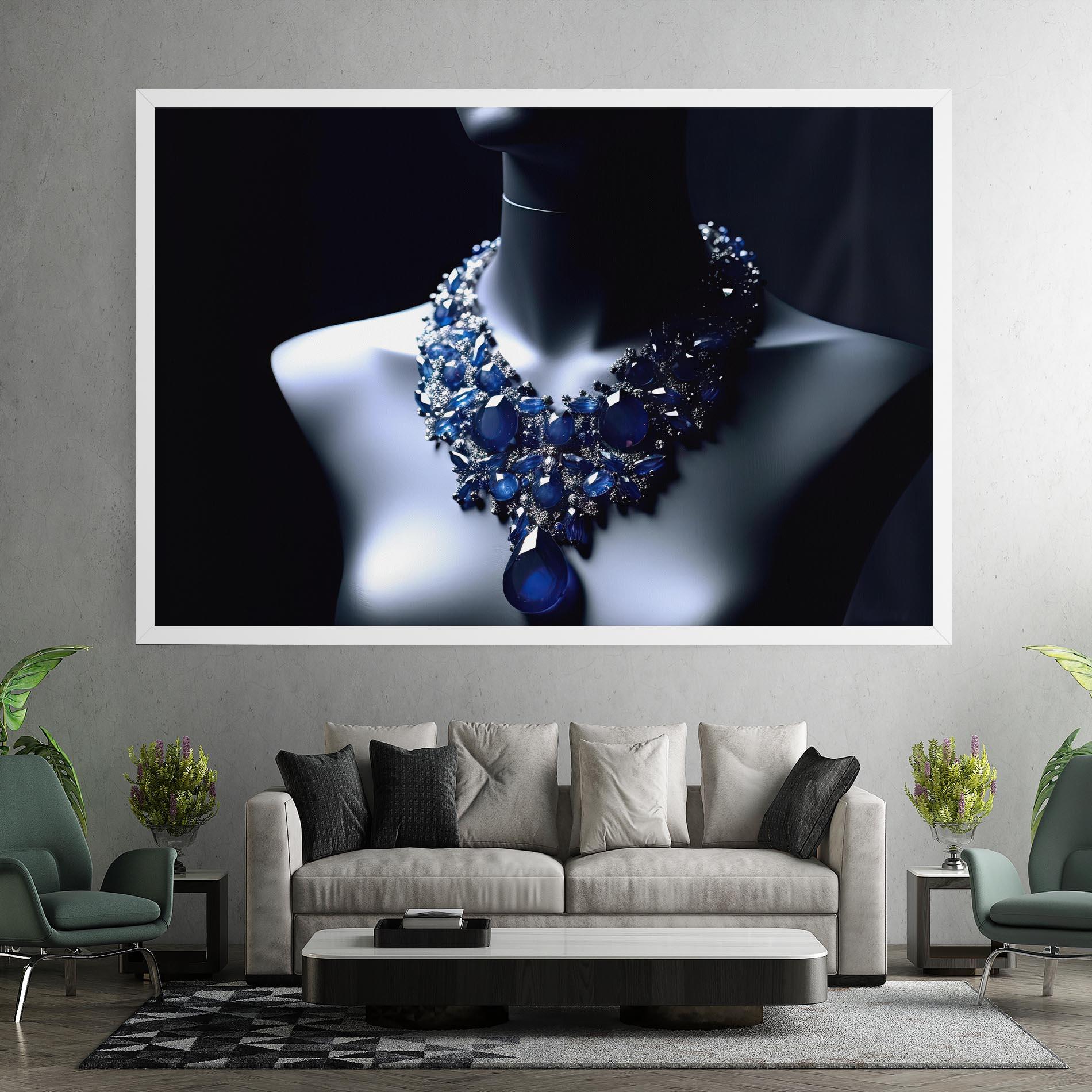 Tablou Canvas Blue Diamonds Necklace mockup 7