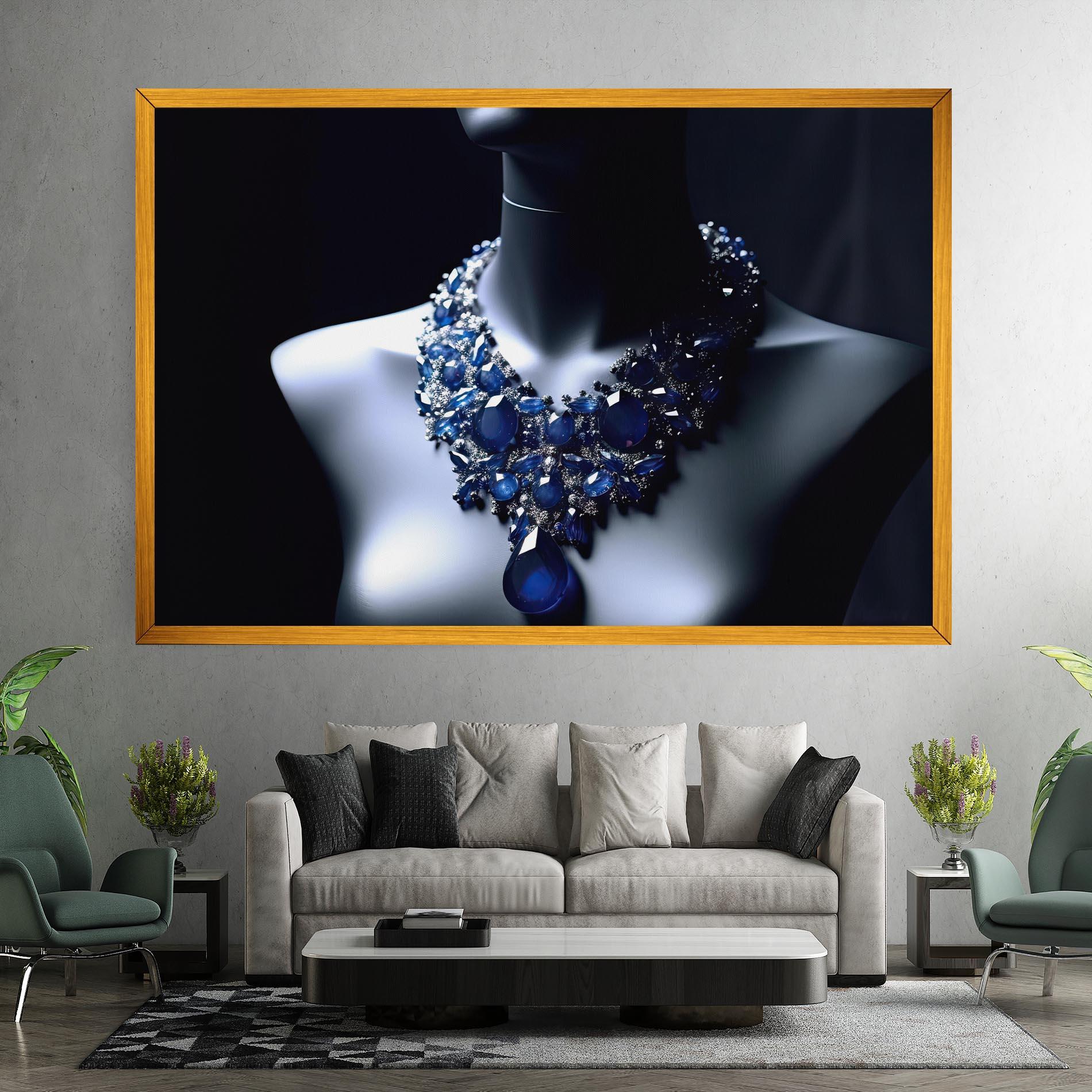 Tablou Canvas Blue Diamonds Necklace mockup 7
