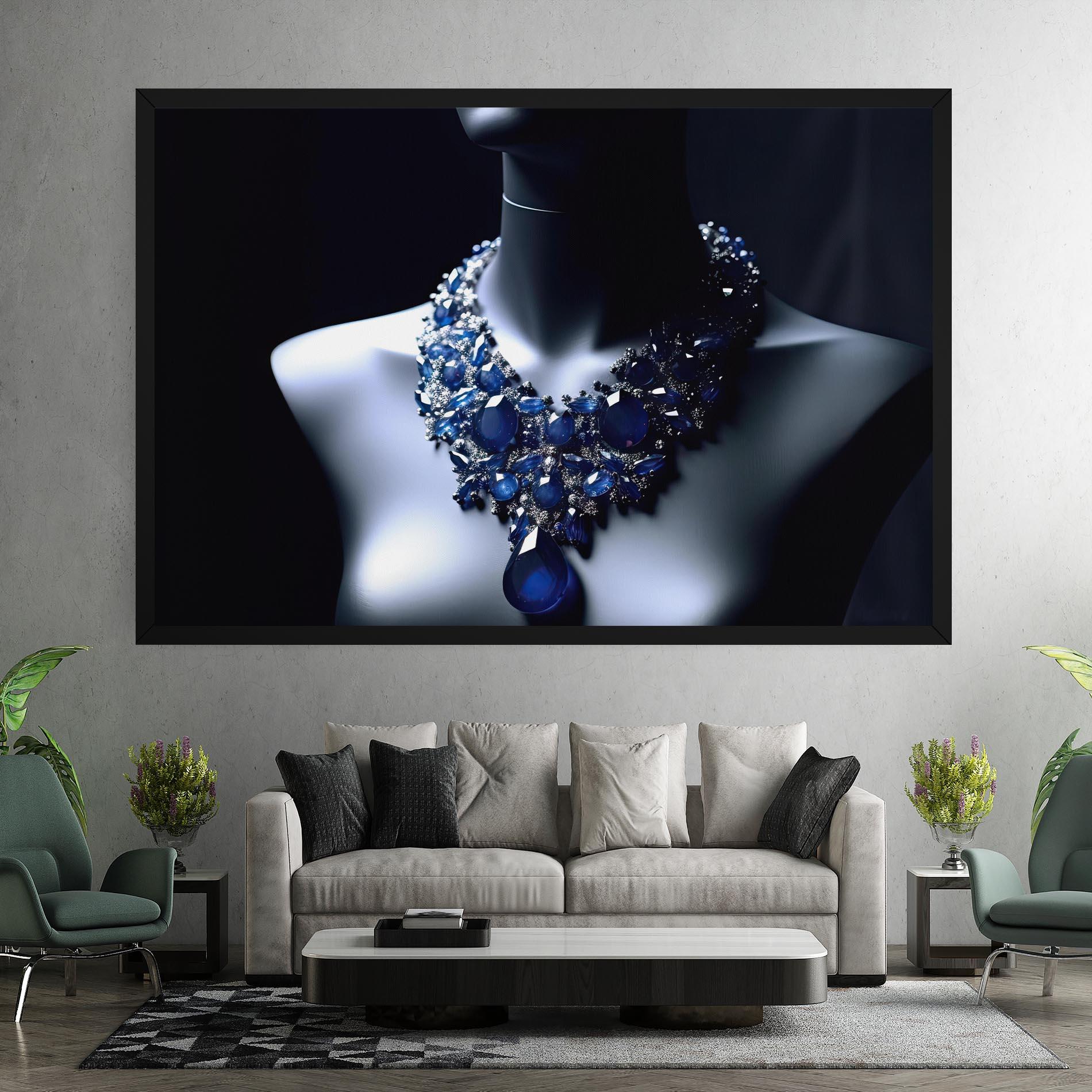 Tablou Canvas Blue Diamonds Necklace mockup 7
