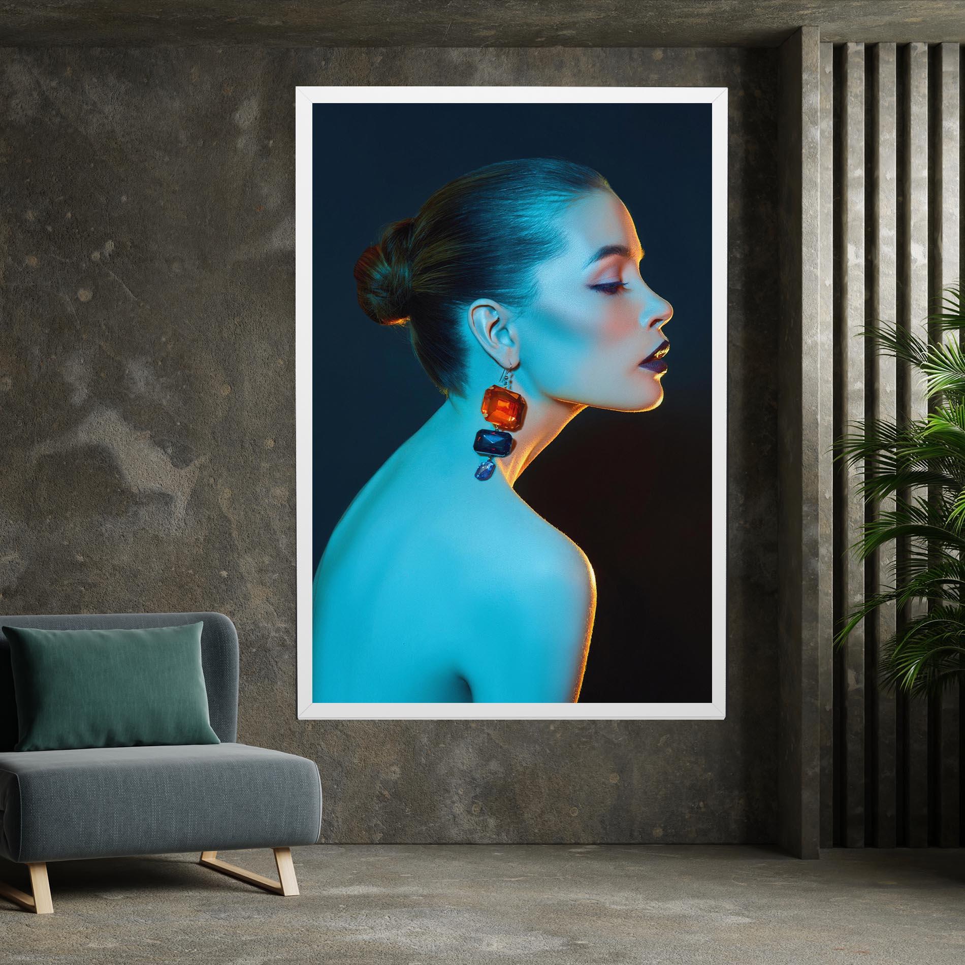 Tablou Canvas Blue Light Earring mockup 7