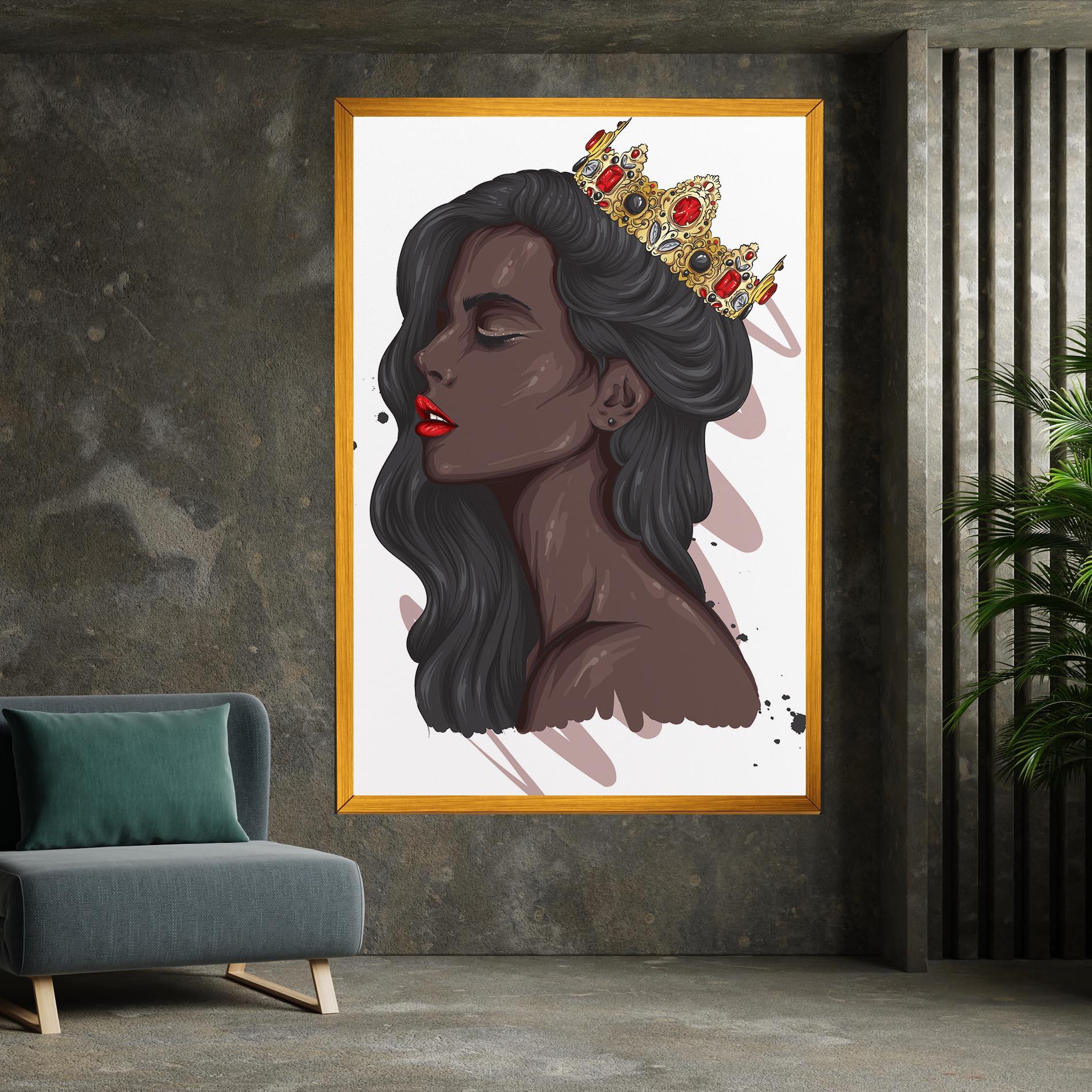 Tablou Canvas Black Woman With Crown mockup 7