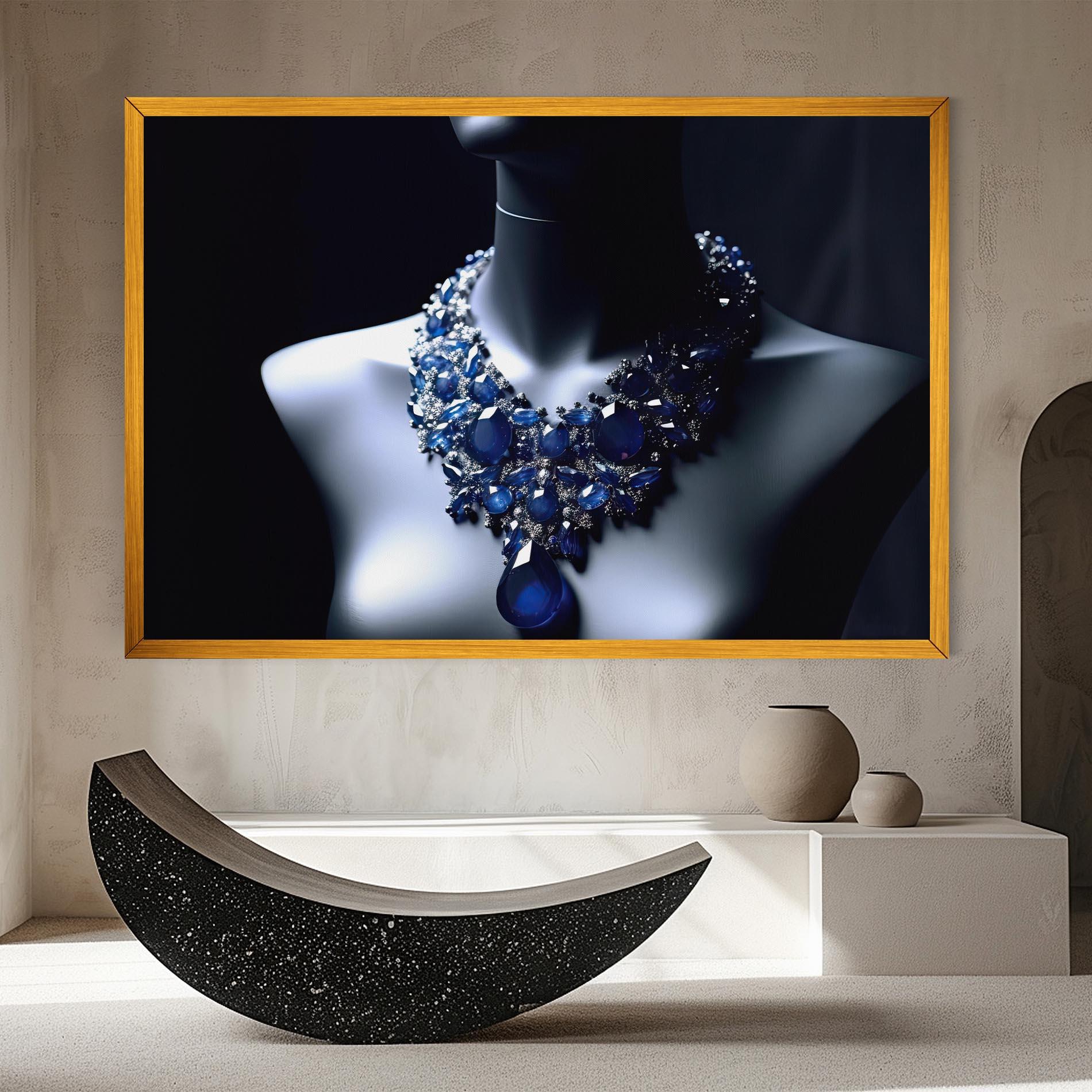 Tablou Canvas Blue Diamonds Necklace mockup 8