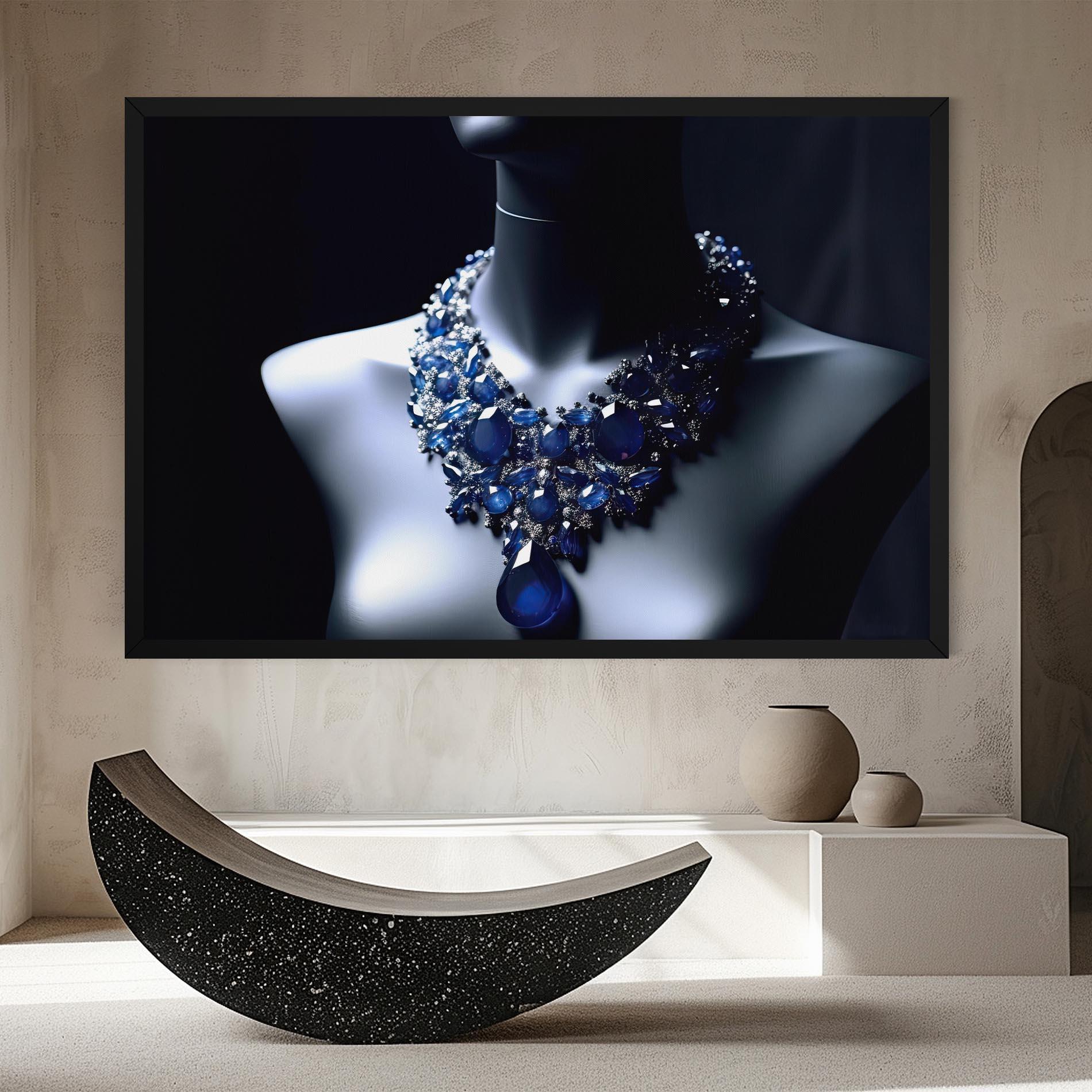 Tablou Canvas Blue Diamonds Necklace mockup 8