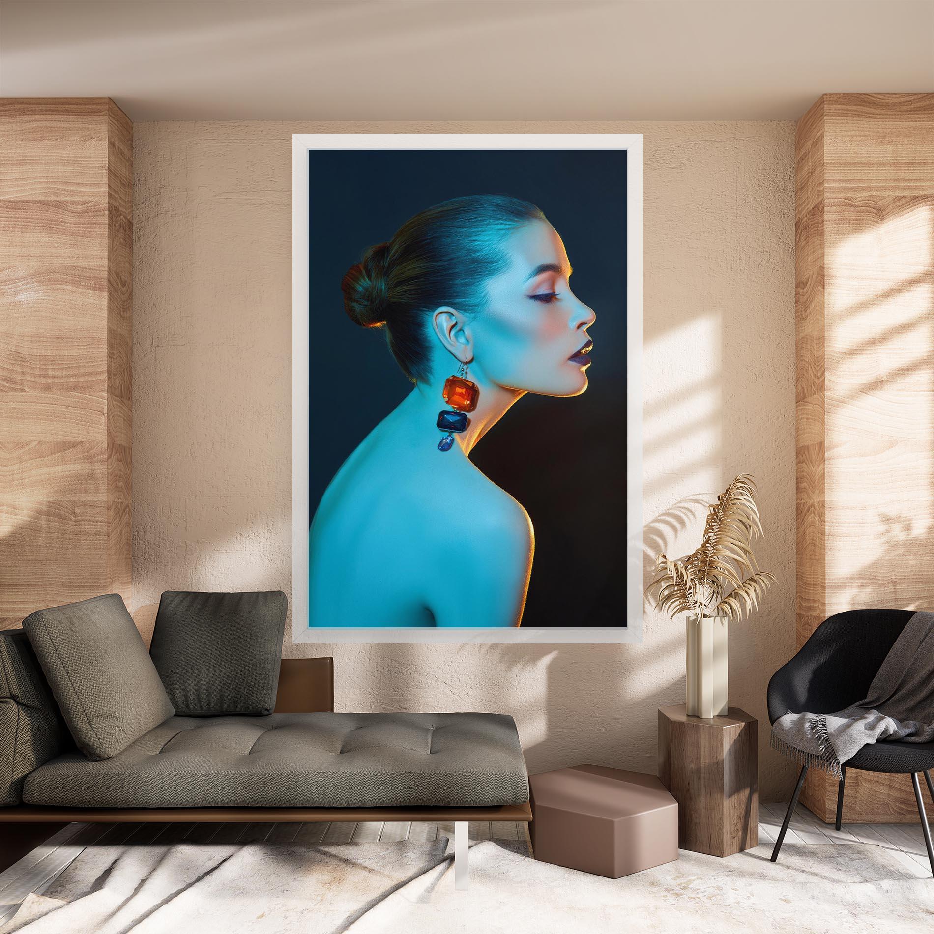 Tablou Canvas Blue Light Earring mockup 8