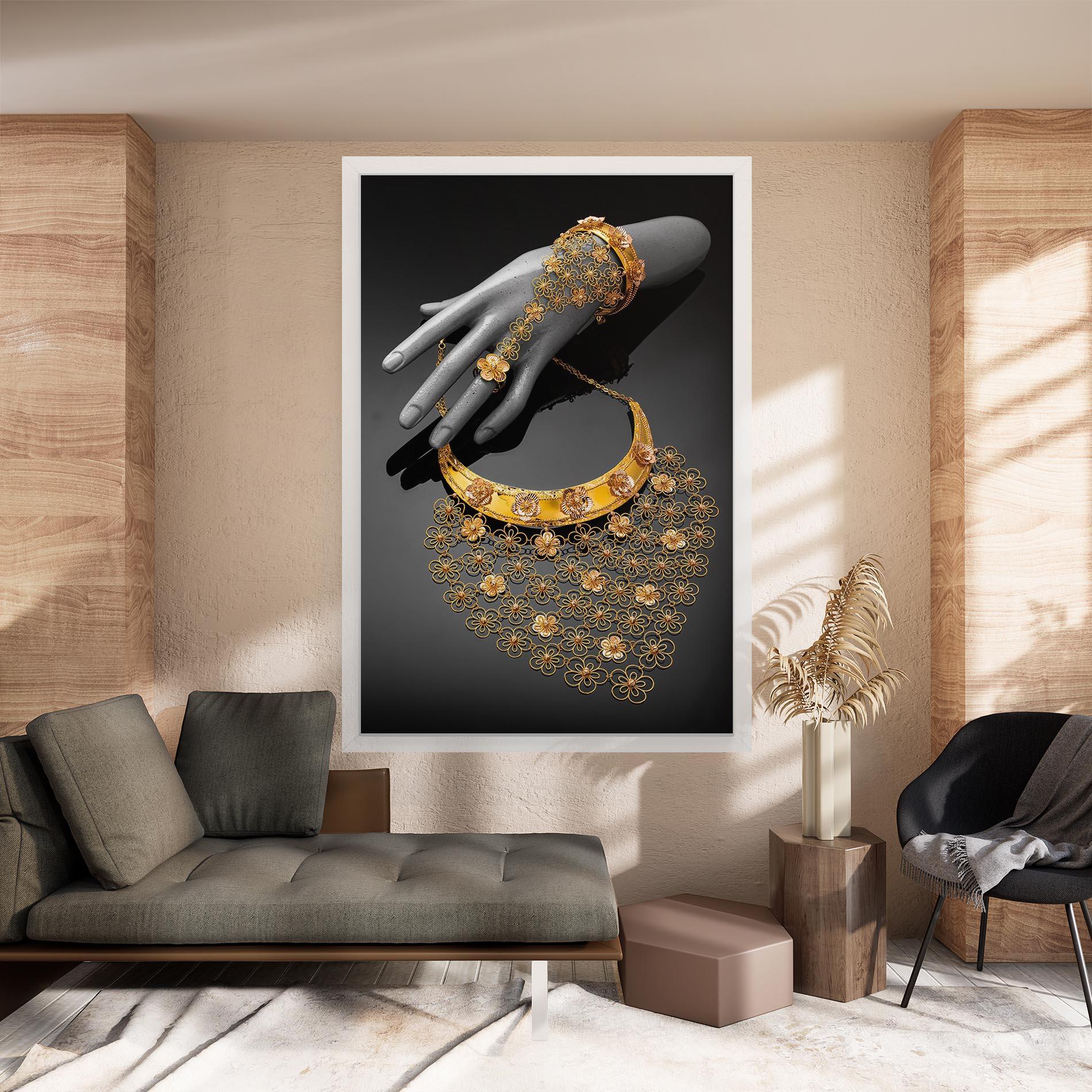 Tablou Canvas Golden Jewelery Set mockup 8