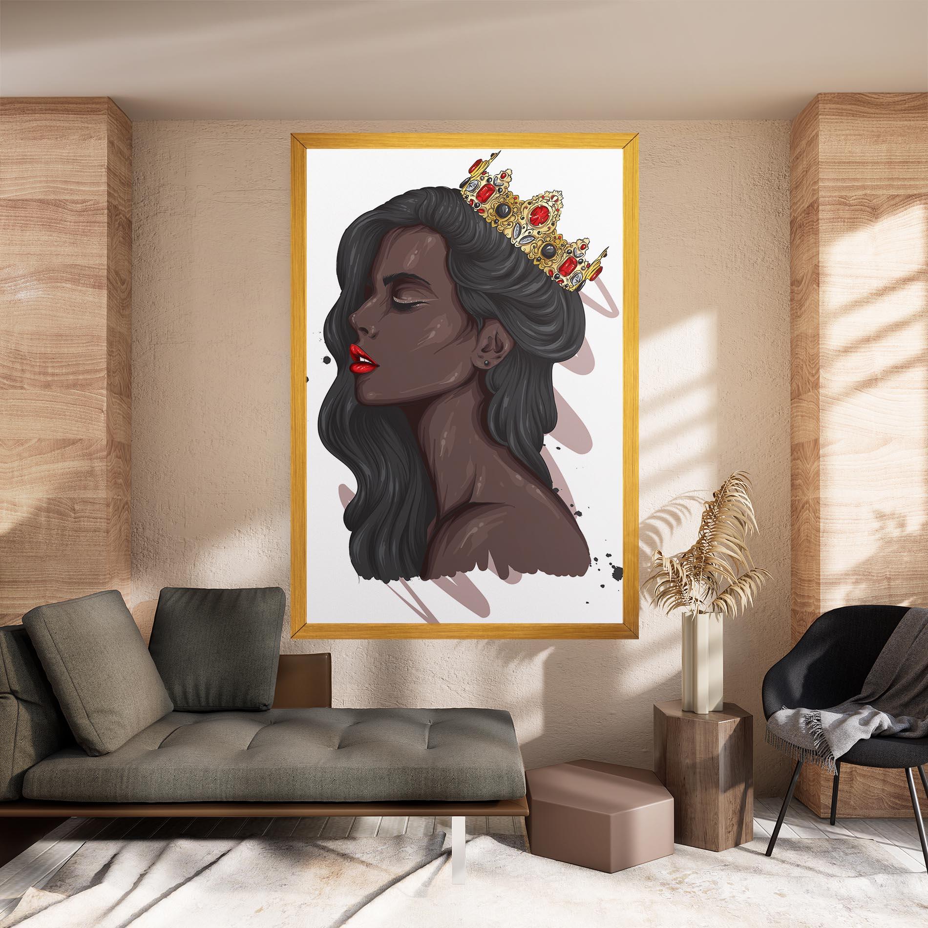 Tablou Canvas Black Woman With Crown mockup 8