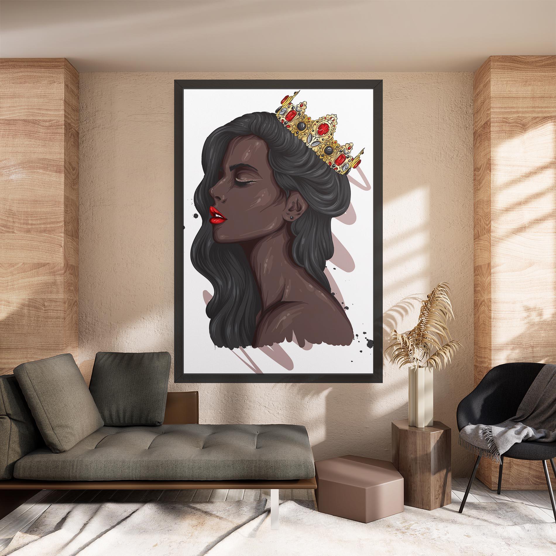 Tablou Canvas Black Woman With Crown mockup 8