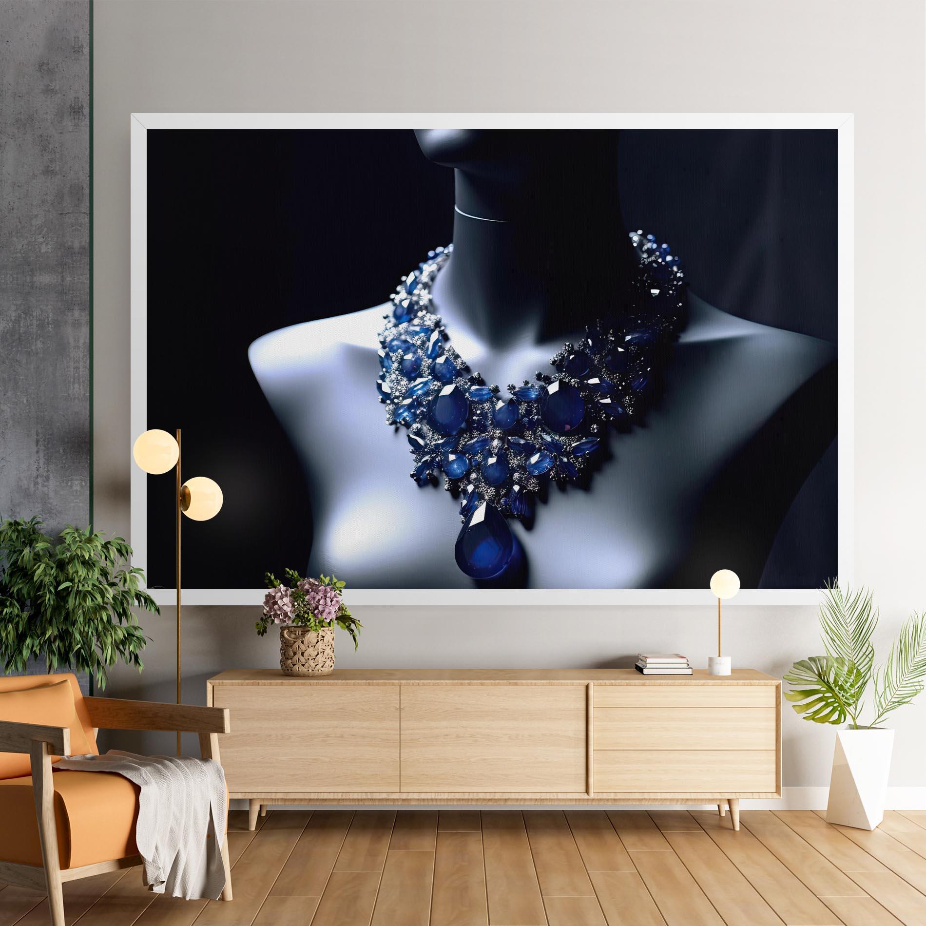 Tablou Canvas Blue Diamonds Necklace mockup 9