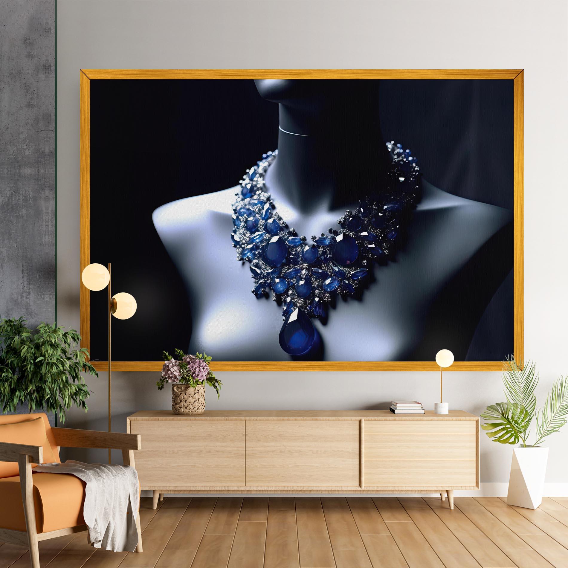 Tablou Canvas Blue Diamonds Necklace mockup 9