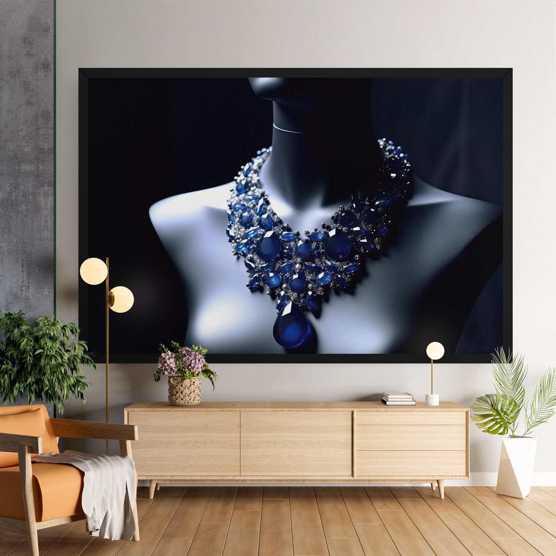 Tablou Canvas Blue Diamonds Necklace mockup 9