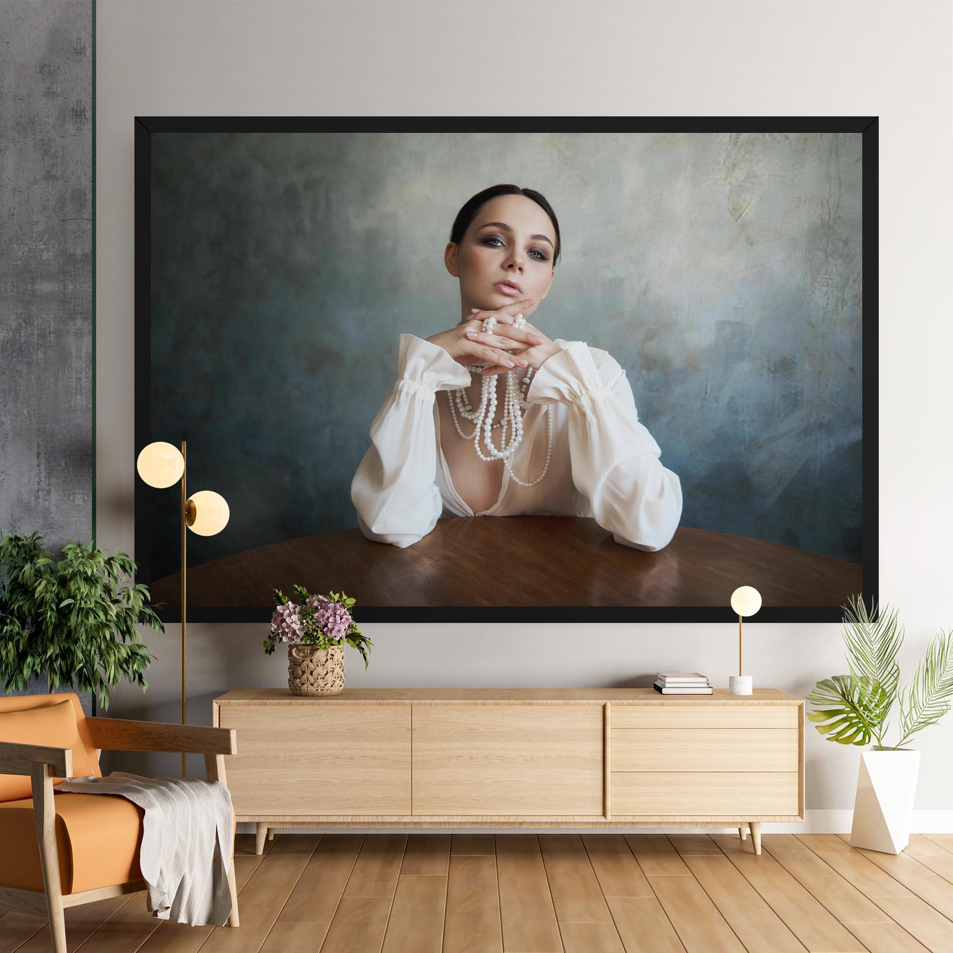 Tablou Canvas Girl White Pearls mockup 9