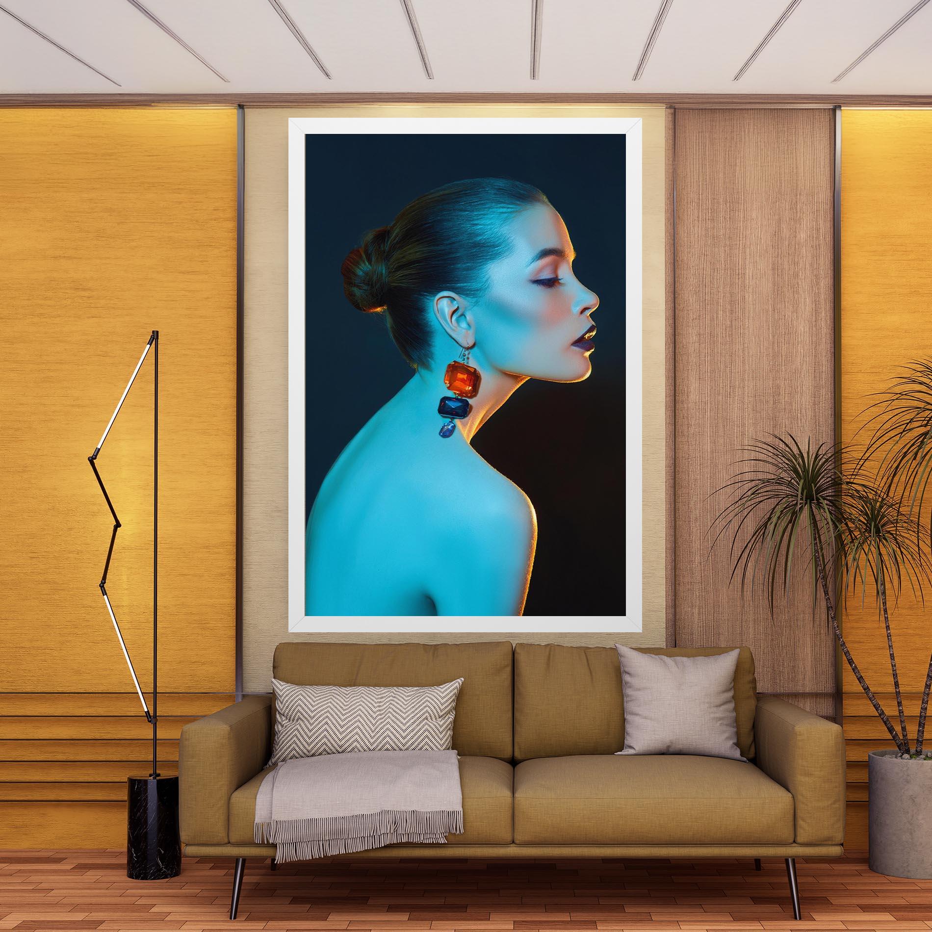 Tablou Canvas Blue Light Earring mockup 9
