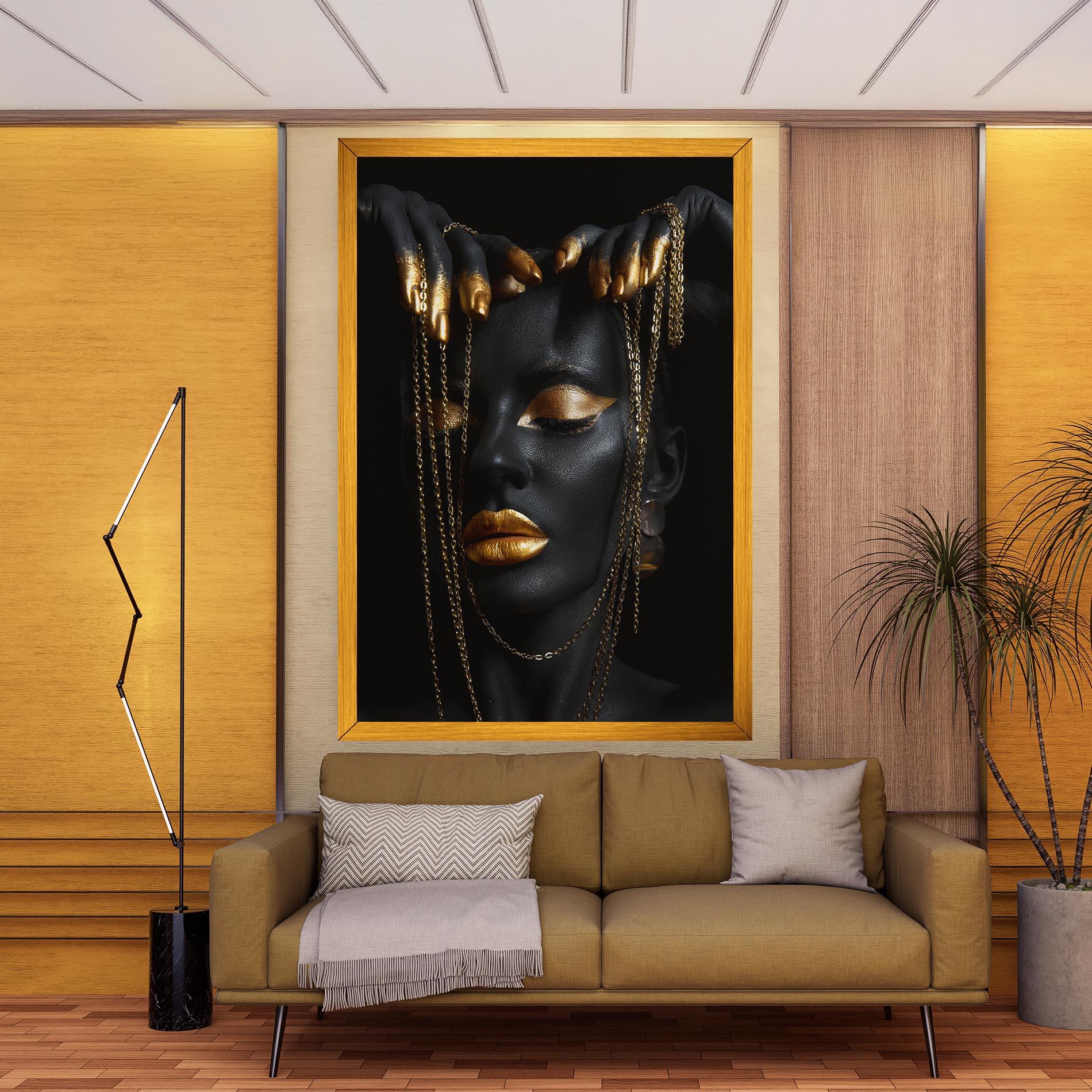 Tablou Canvas Black Gold Chain Makeup mockup 9