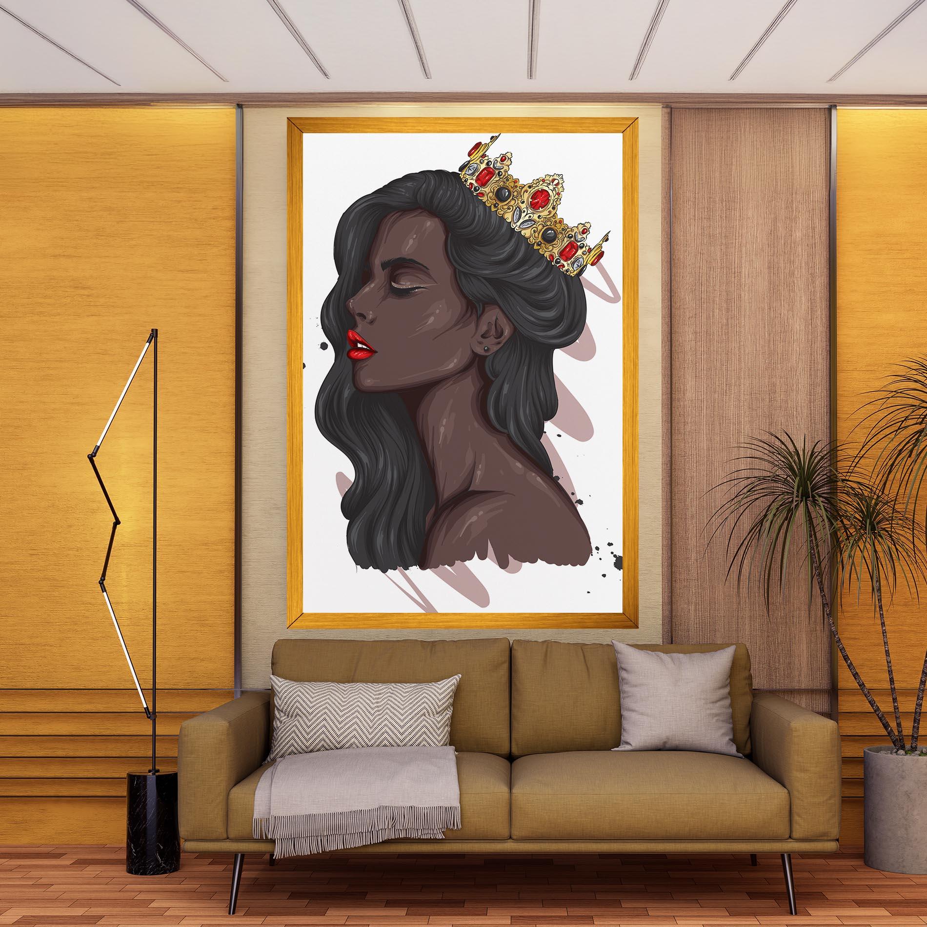 Tablou Canvas Black Woman With Crown mockup 9