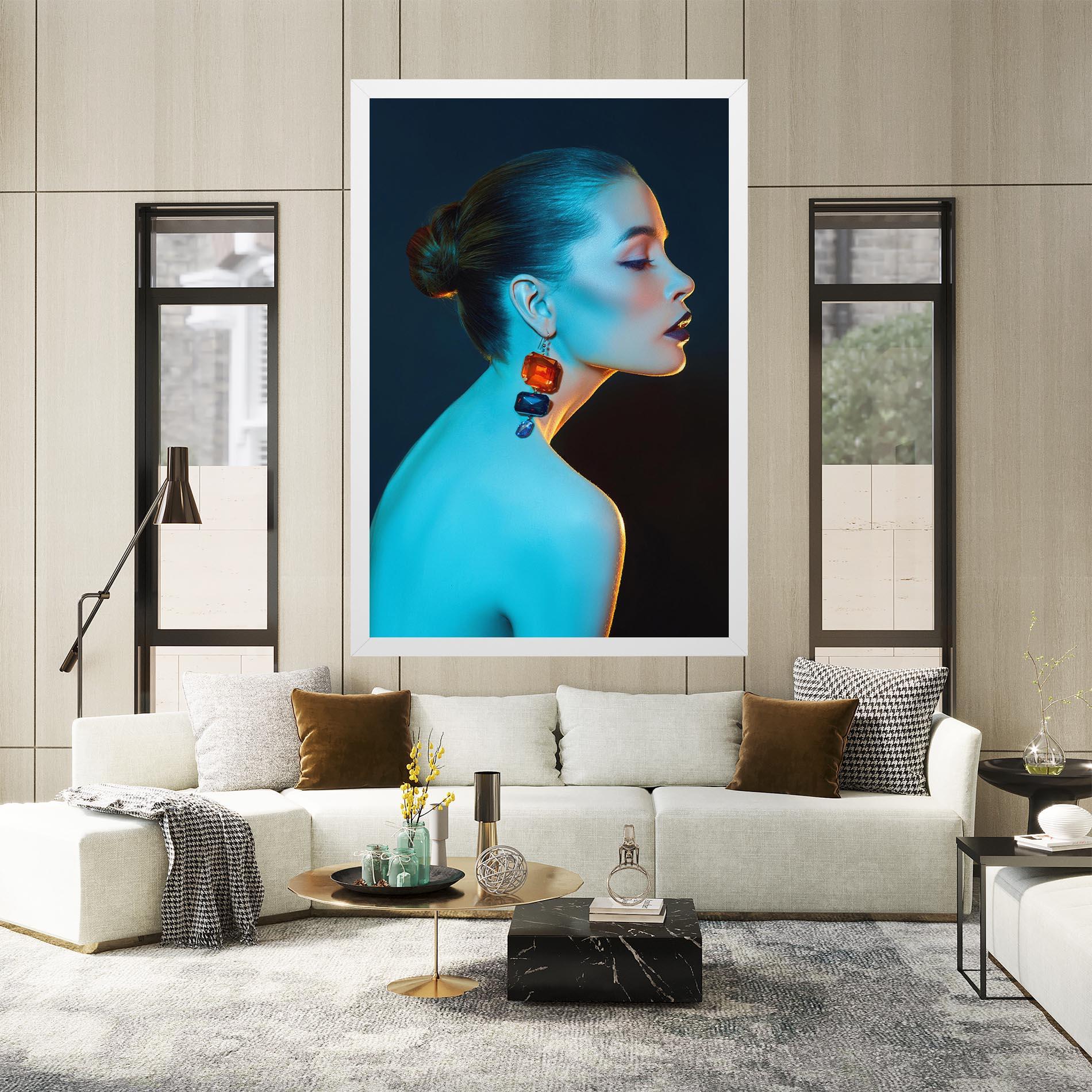 Tablou Canvas Blue Light Earring mockup 2