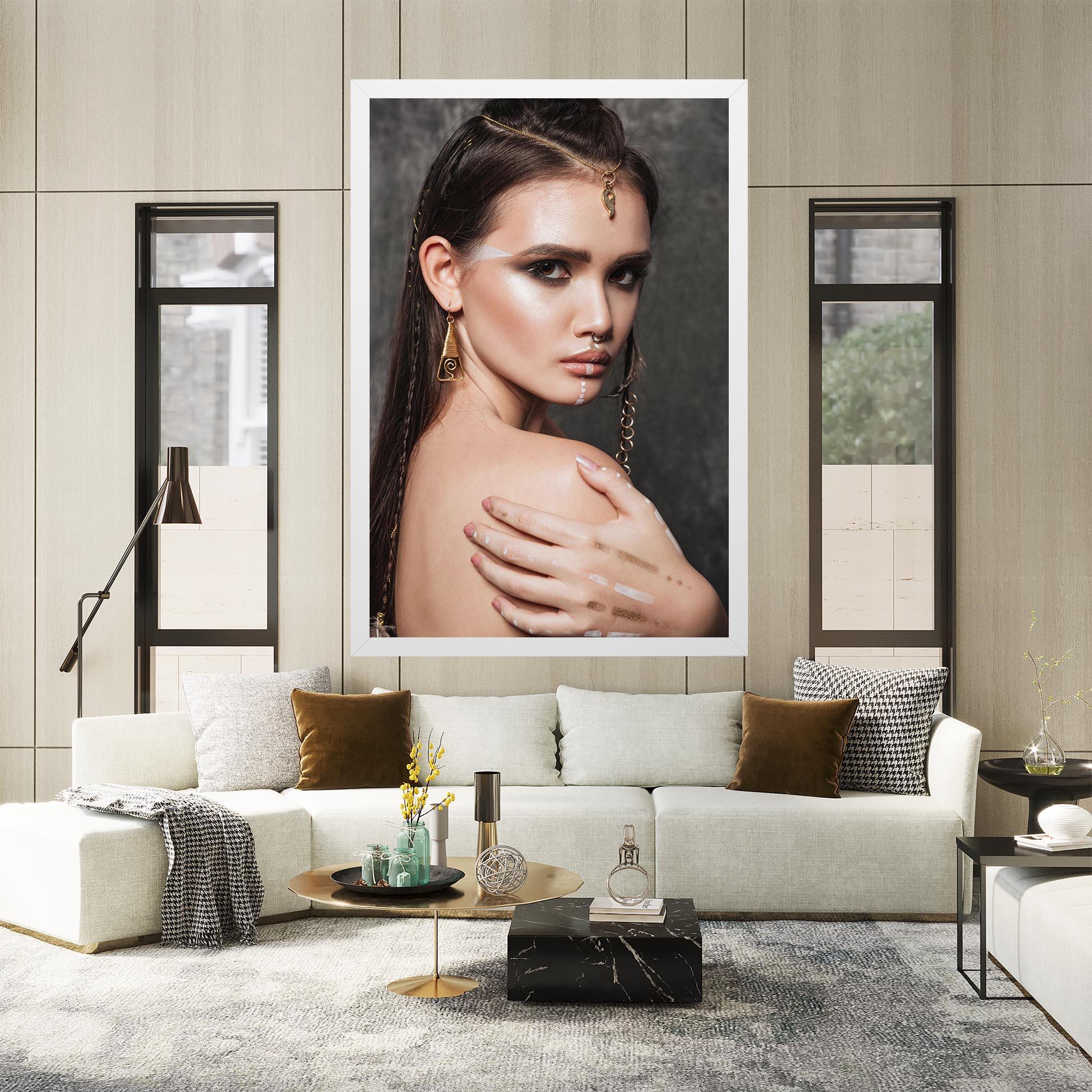 Tablou Canvas Gold Triangle Earring mockup 2