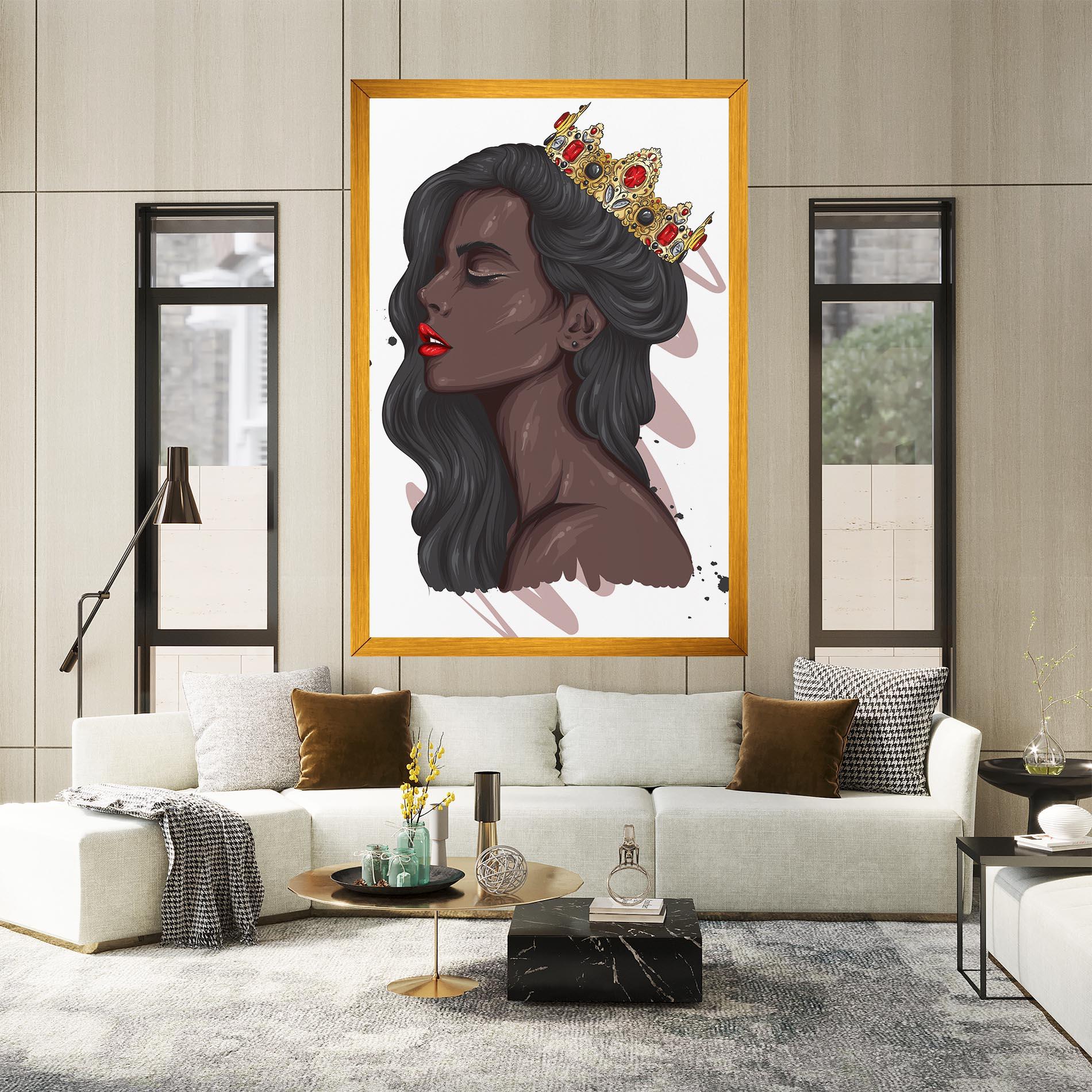 Tablou Canvas Black Woman With Crown mockup 2