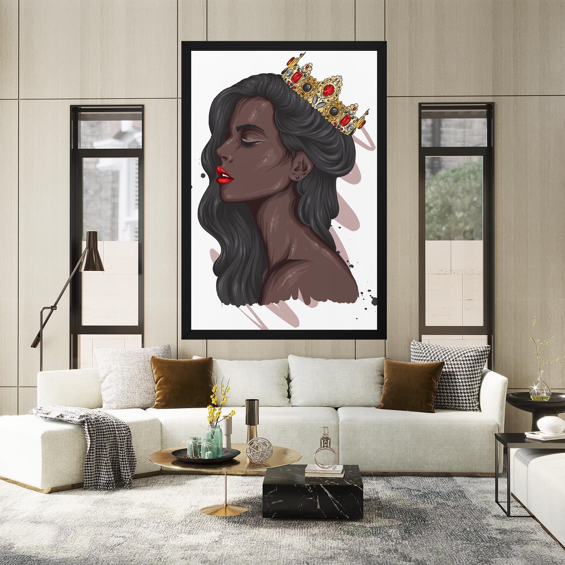 Tablou Canvas Black Woman With Crown mockup 2