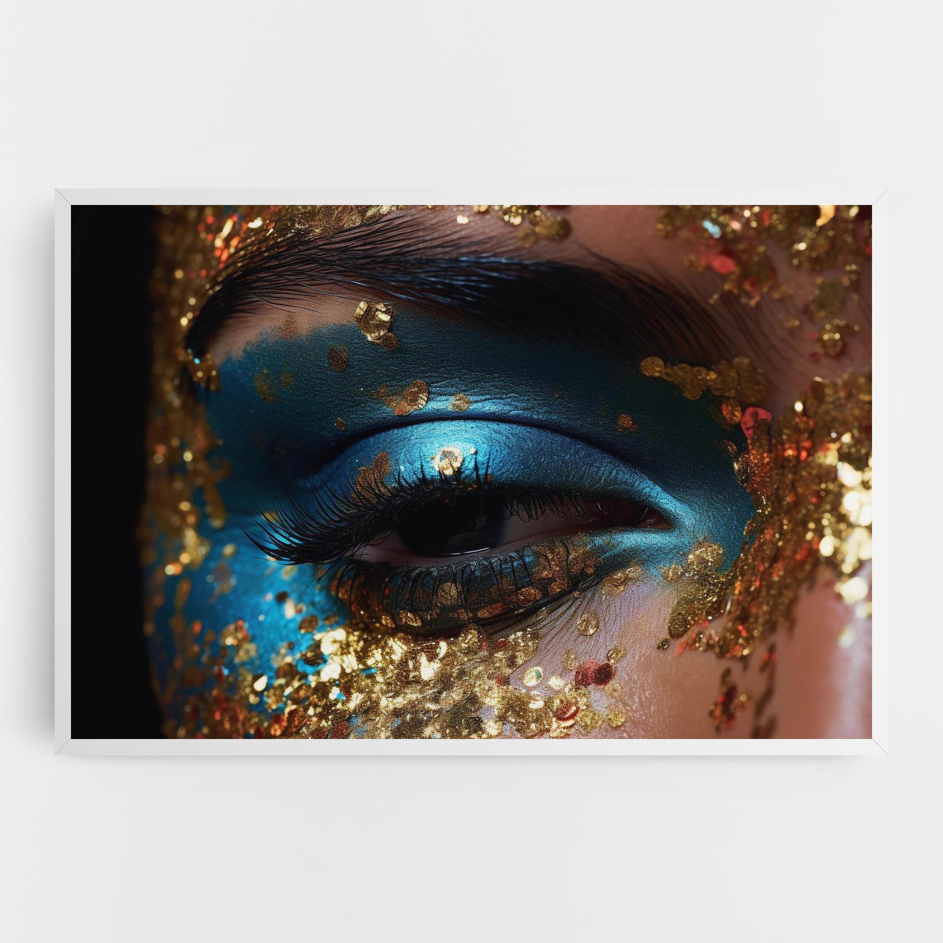 Tablou Canvas Blue Gold Glitter mockup 0