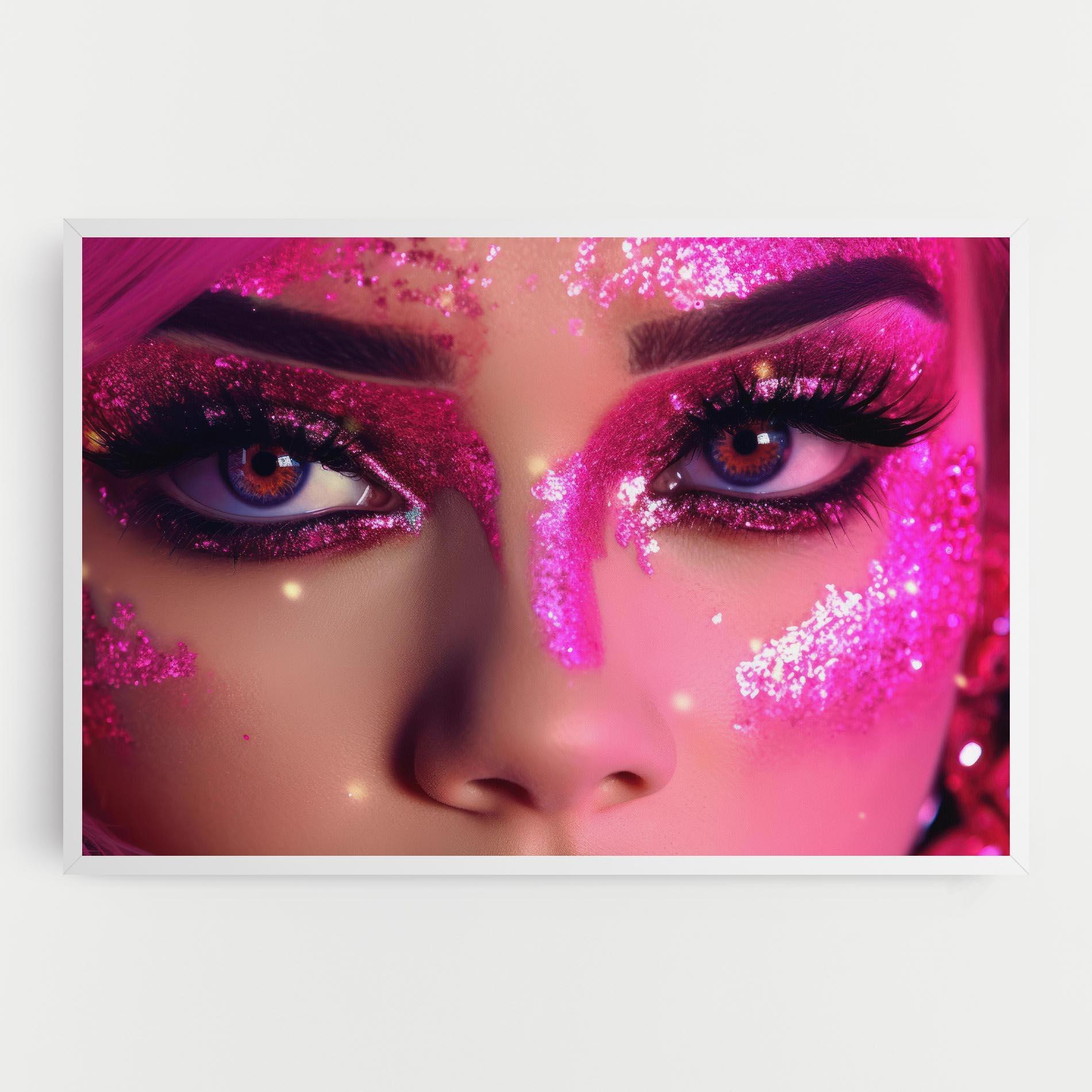 Tablou Canvas Pink Glitter Makeup mockup 0