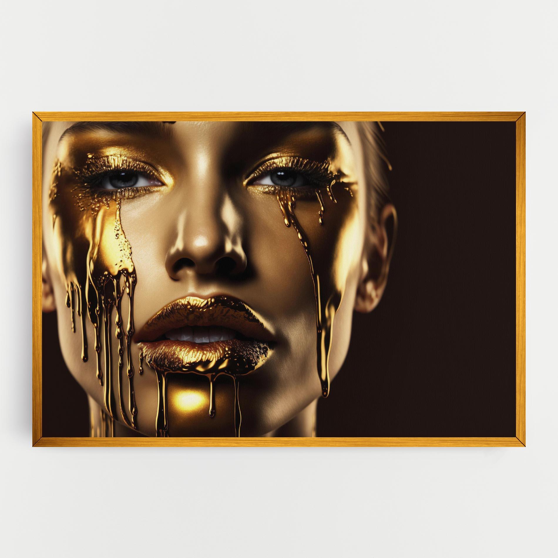 Tablou Canvas Gold Dripping Makeup mockup 0
