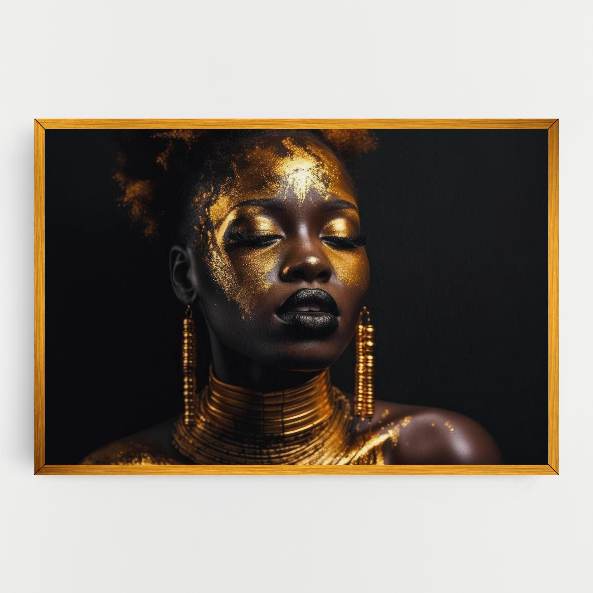 Tablou Canvas Gold Makeup Black Lips mockup 0