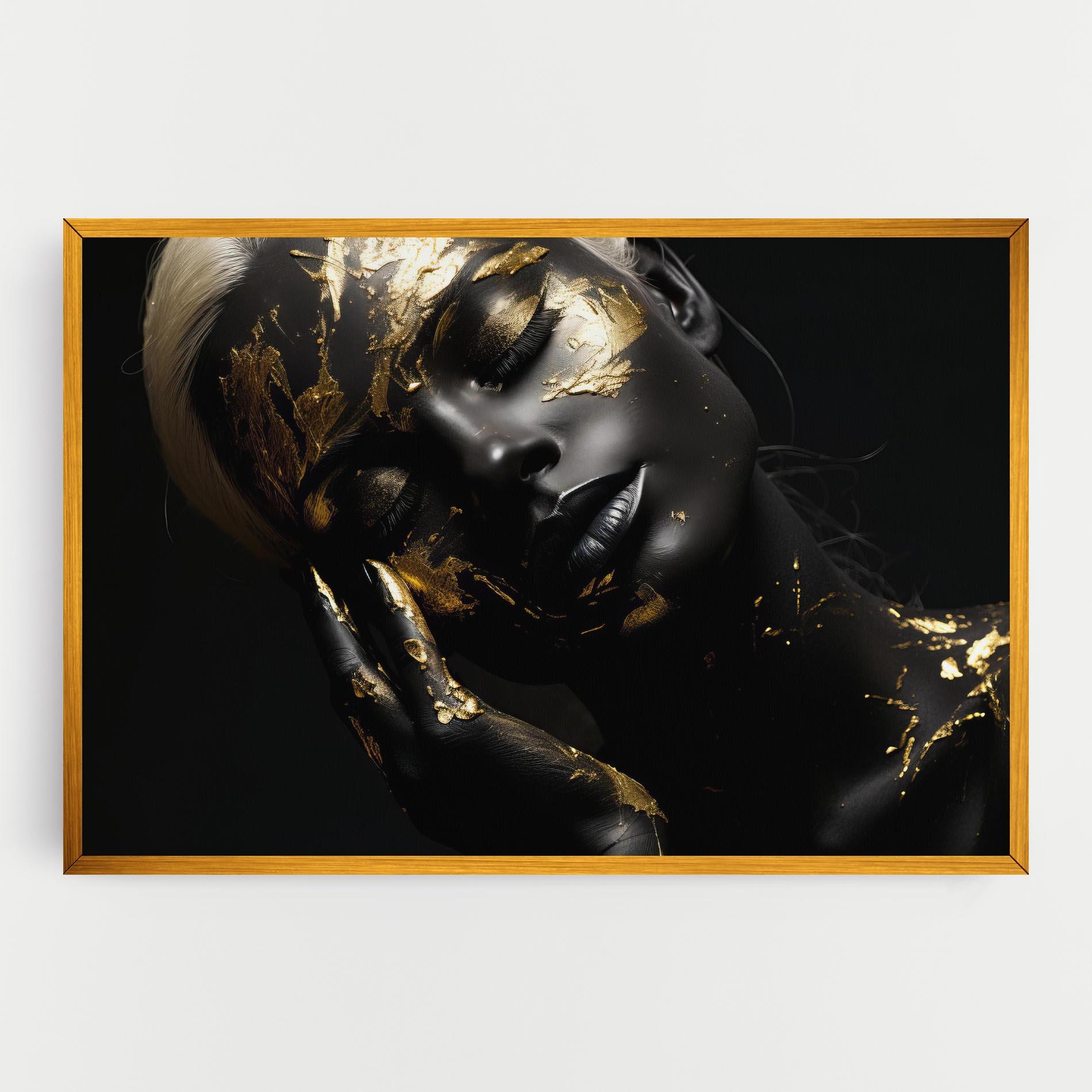 Tablou Canvas Gold Makeup On Black mockup 0