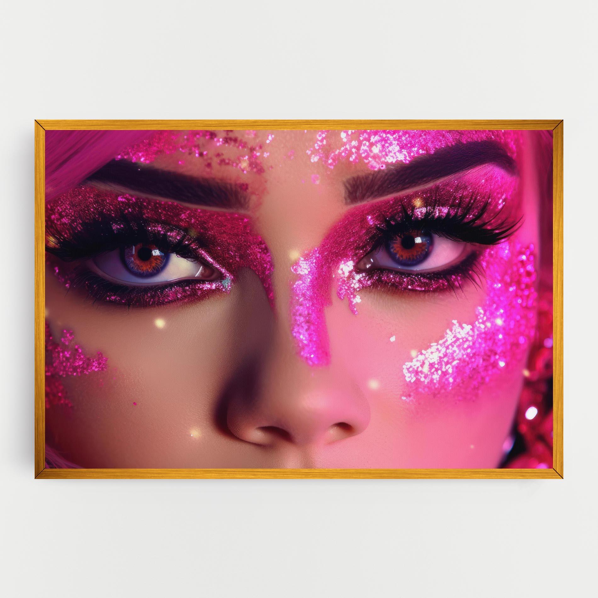 Tablou Canvas Pink Glitter Makeup mockup 0