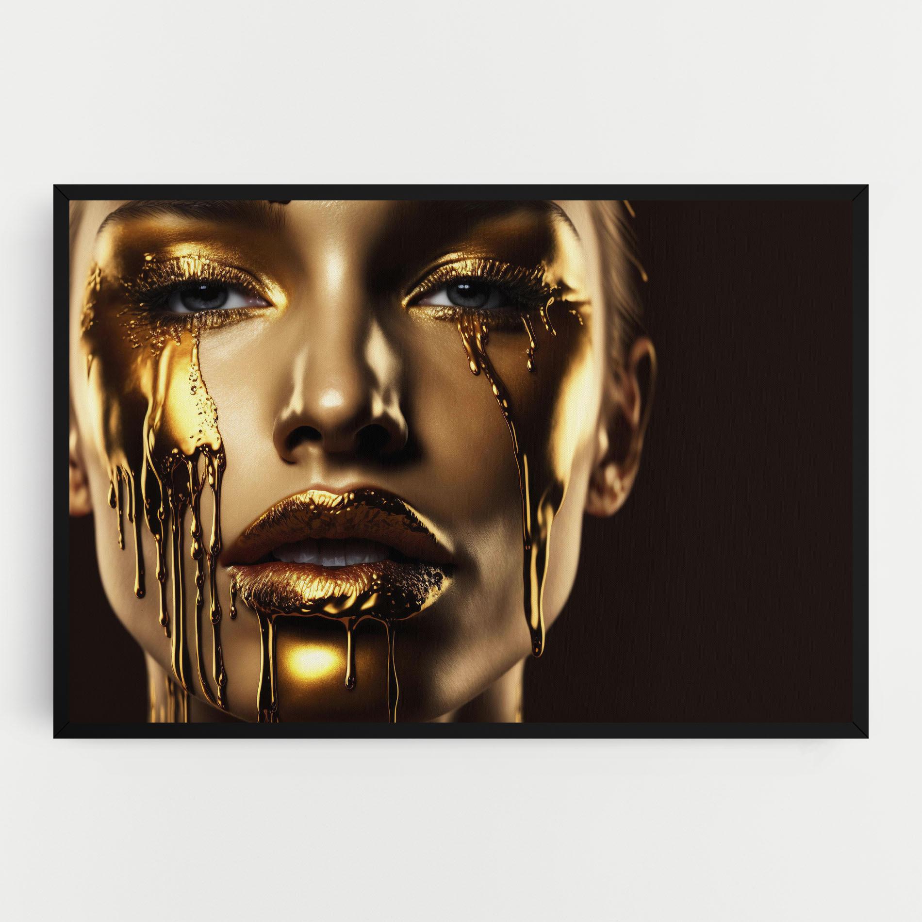 Tablou Canvas Gold Dripping Makeup mockup 0