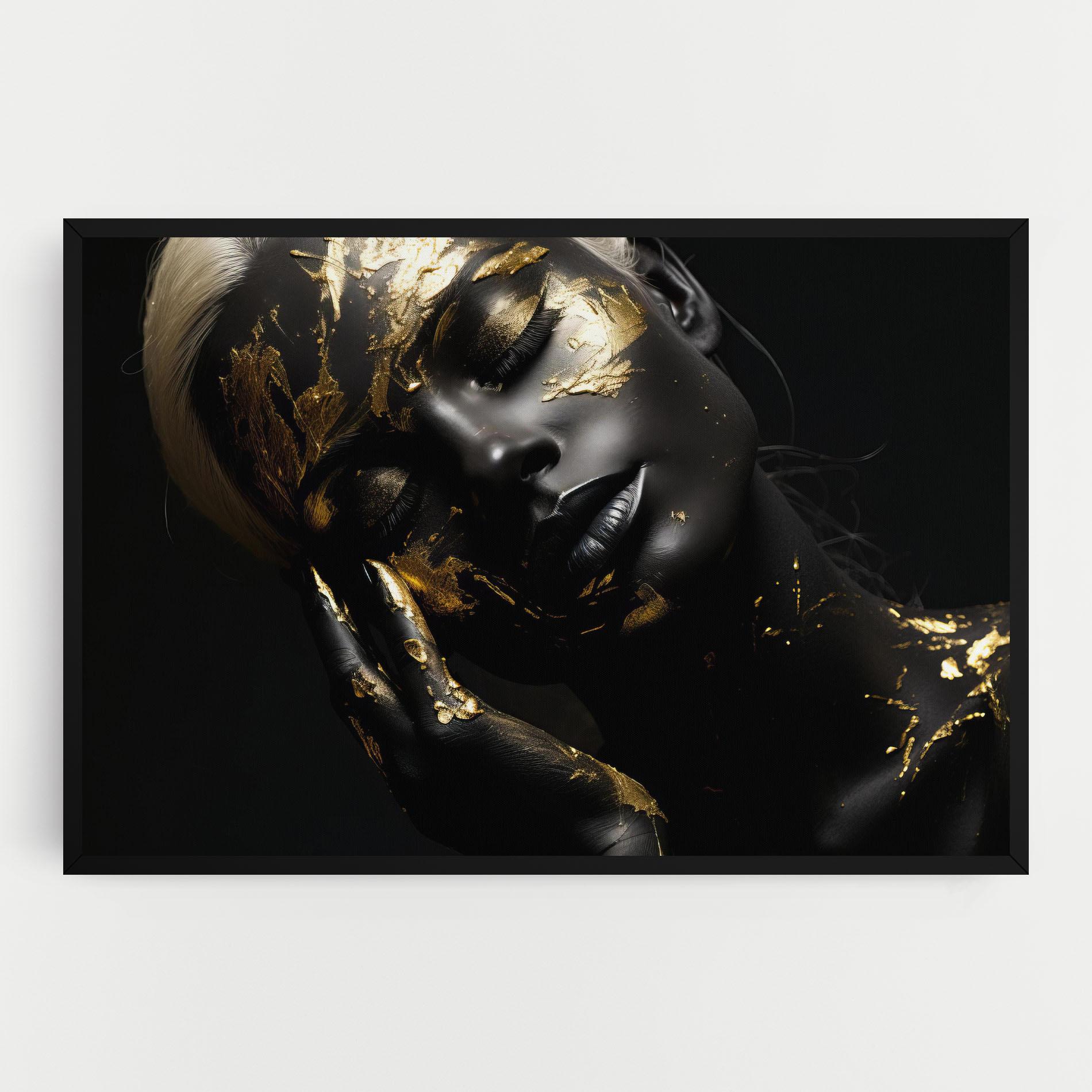 Tablou Canvas Gold Makeup On Black mockup 0