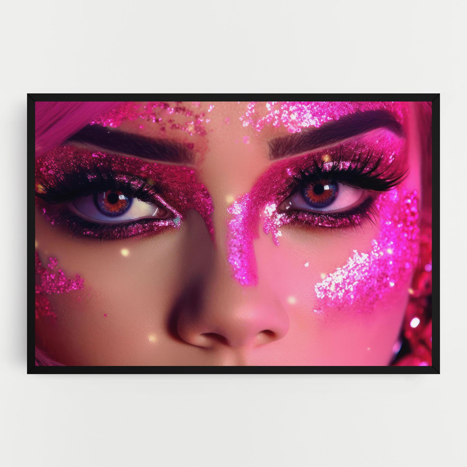 Tablou Canvas Pink Glitter Makeup mockup 0