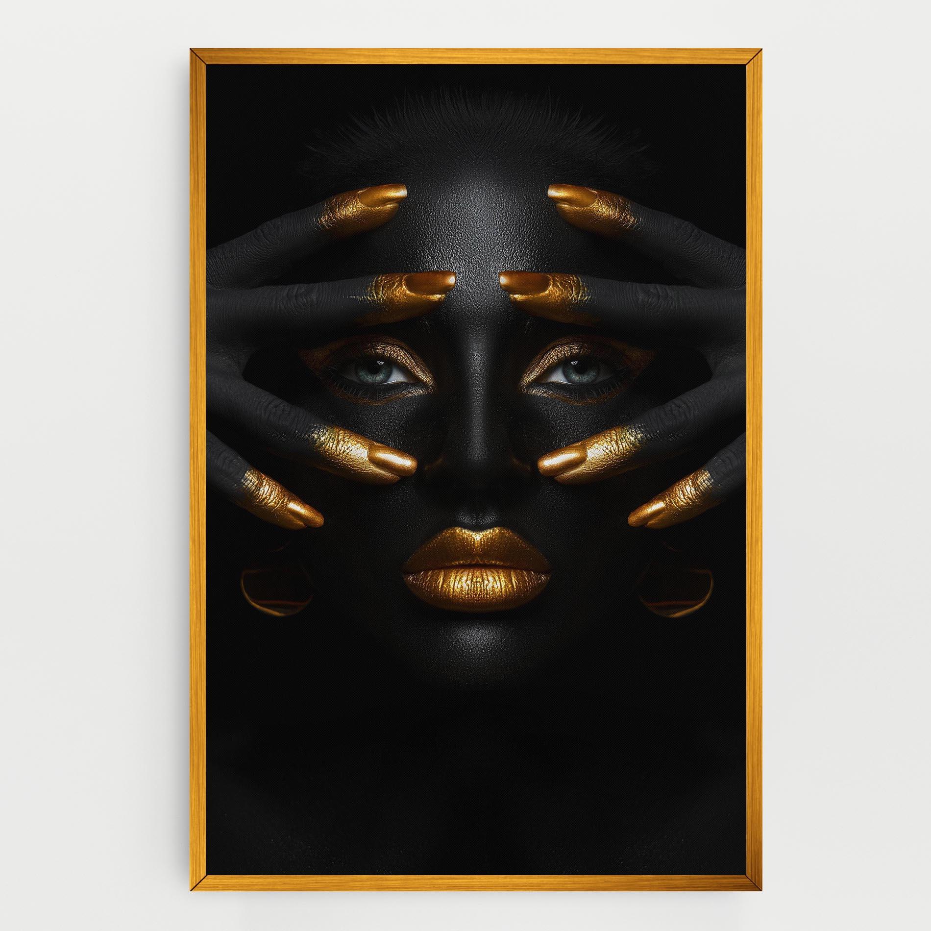 Tablou Canvas Gold Makeup Fingertips mockup 0