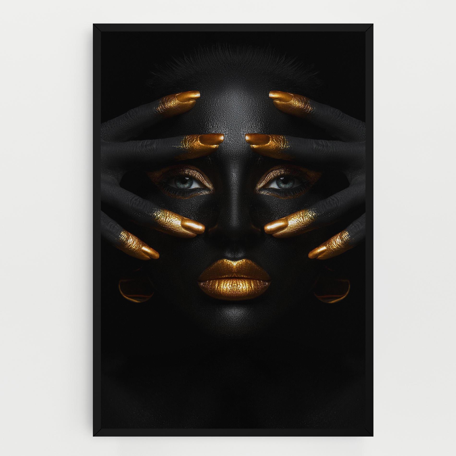 Tablou Canvas Gold Makeup Fingertips mockup 0