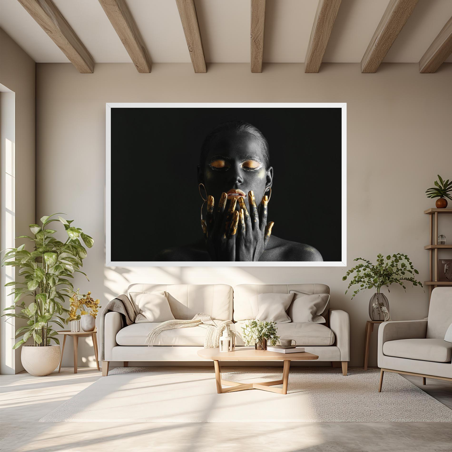 Tablou Canvas Black Golden Makeup mockup 6