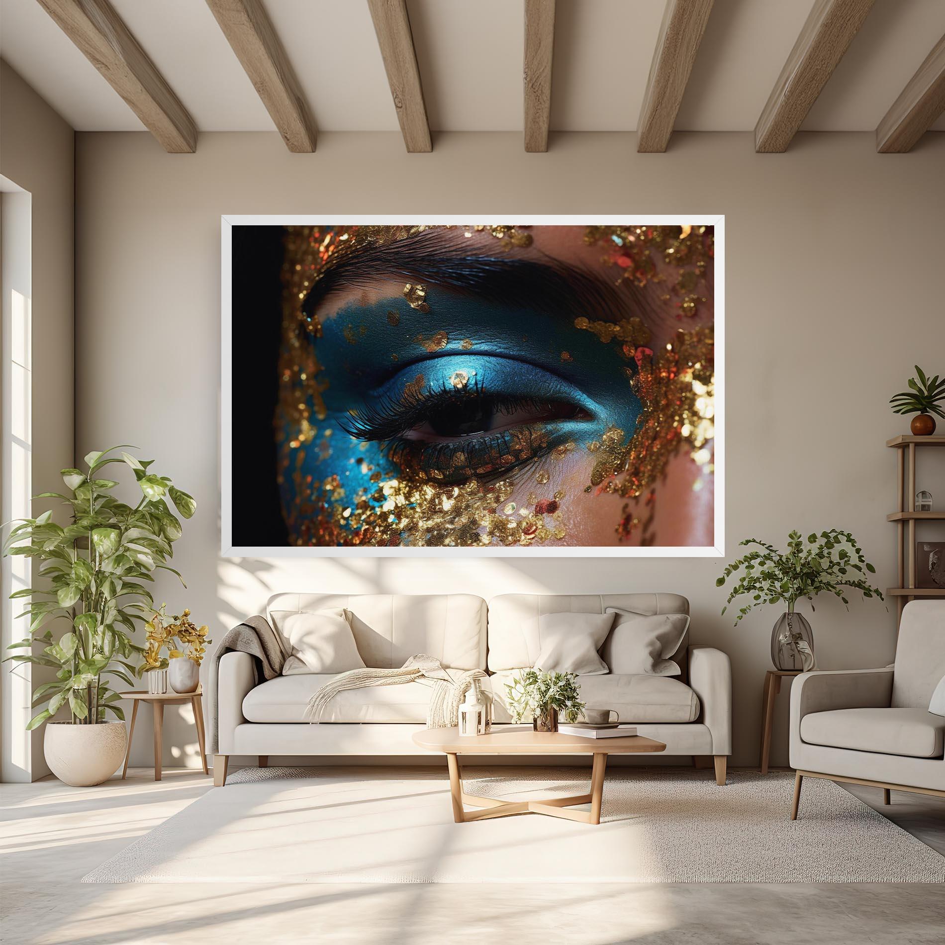 Tablou Canvas Blue Gold Glitter mockup 6