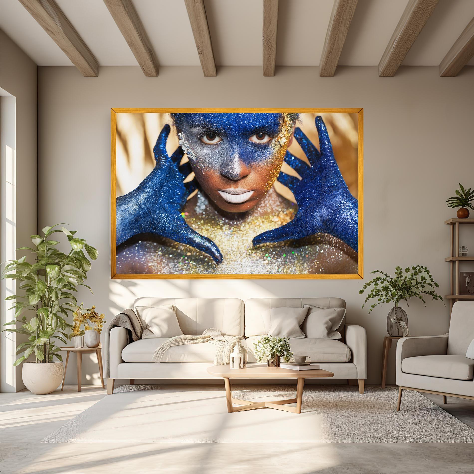 Tablou Canvas Glue Gold Glitter mockup 6