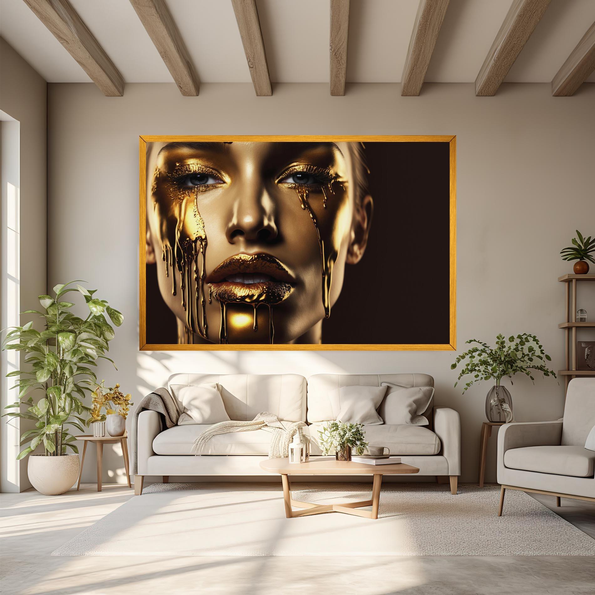 Tablou Canvas Gold Dripping Makeup mockup 6