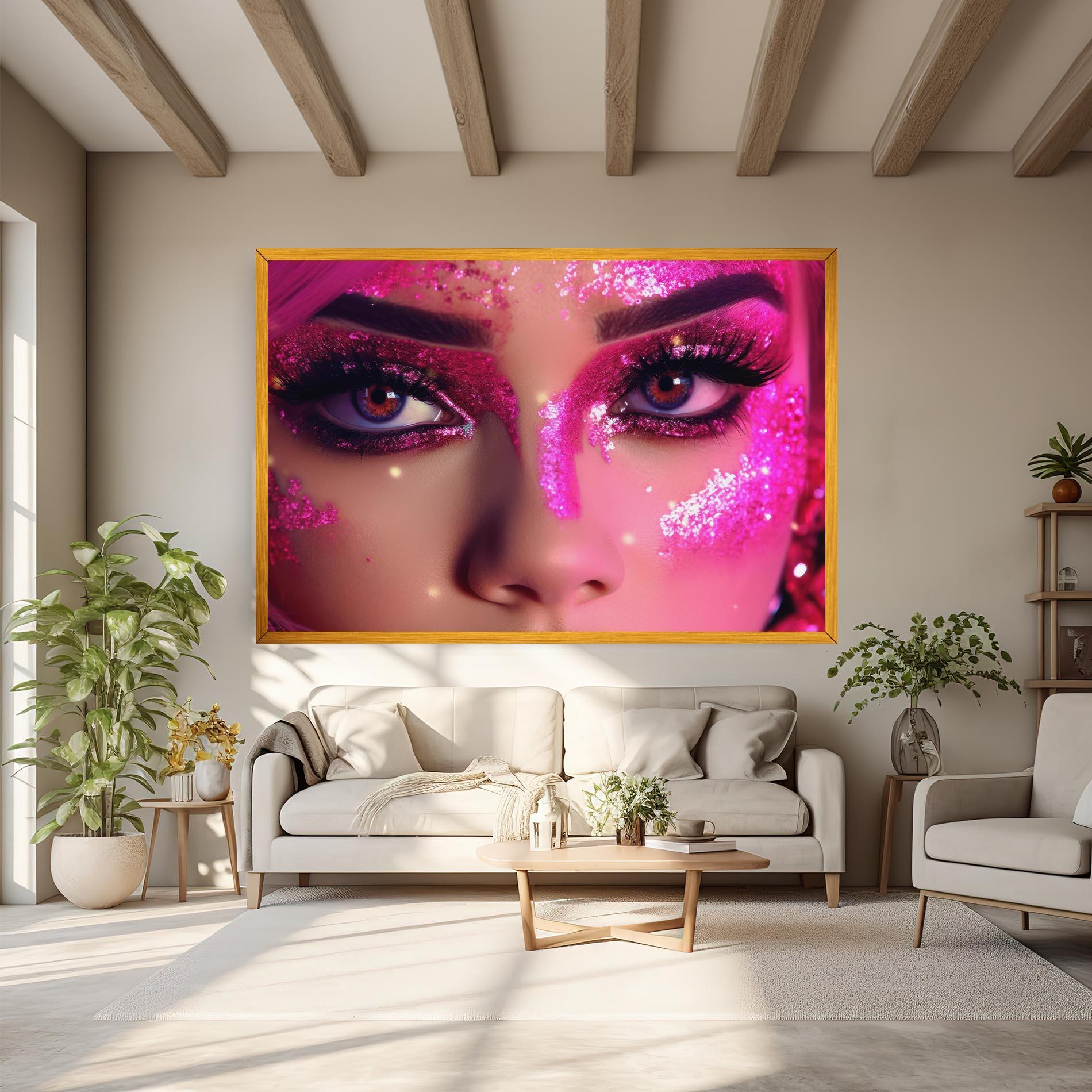 Tablou Canvas Pink Glitter Makeup mockup 6