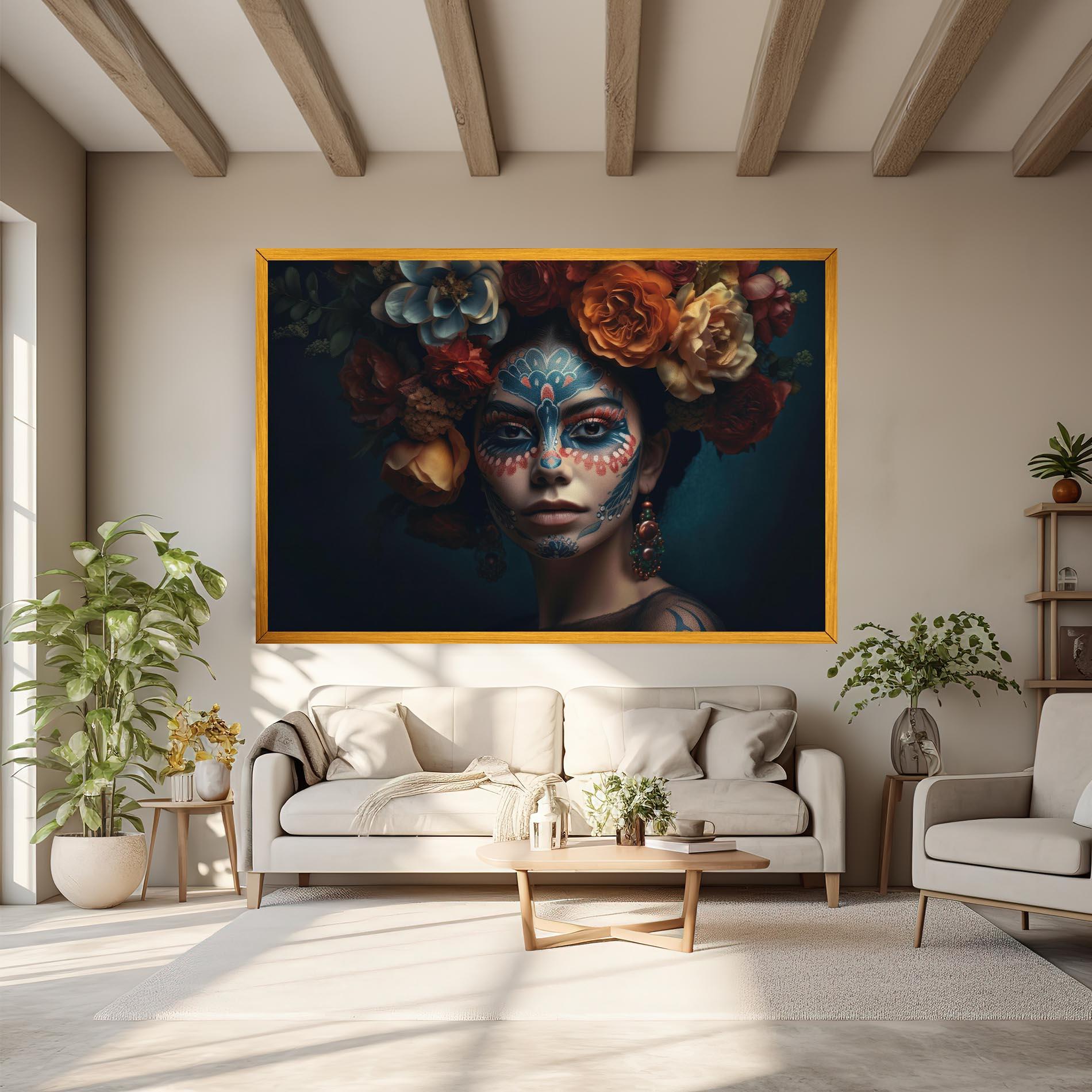 Tablou Canvas Skull Makeup mockup 6