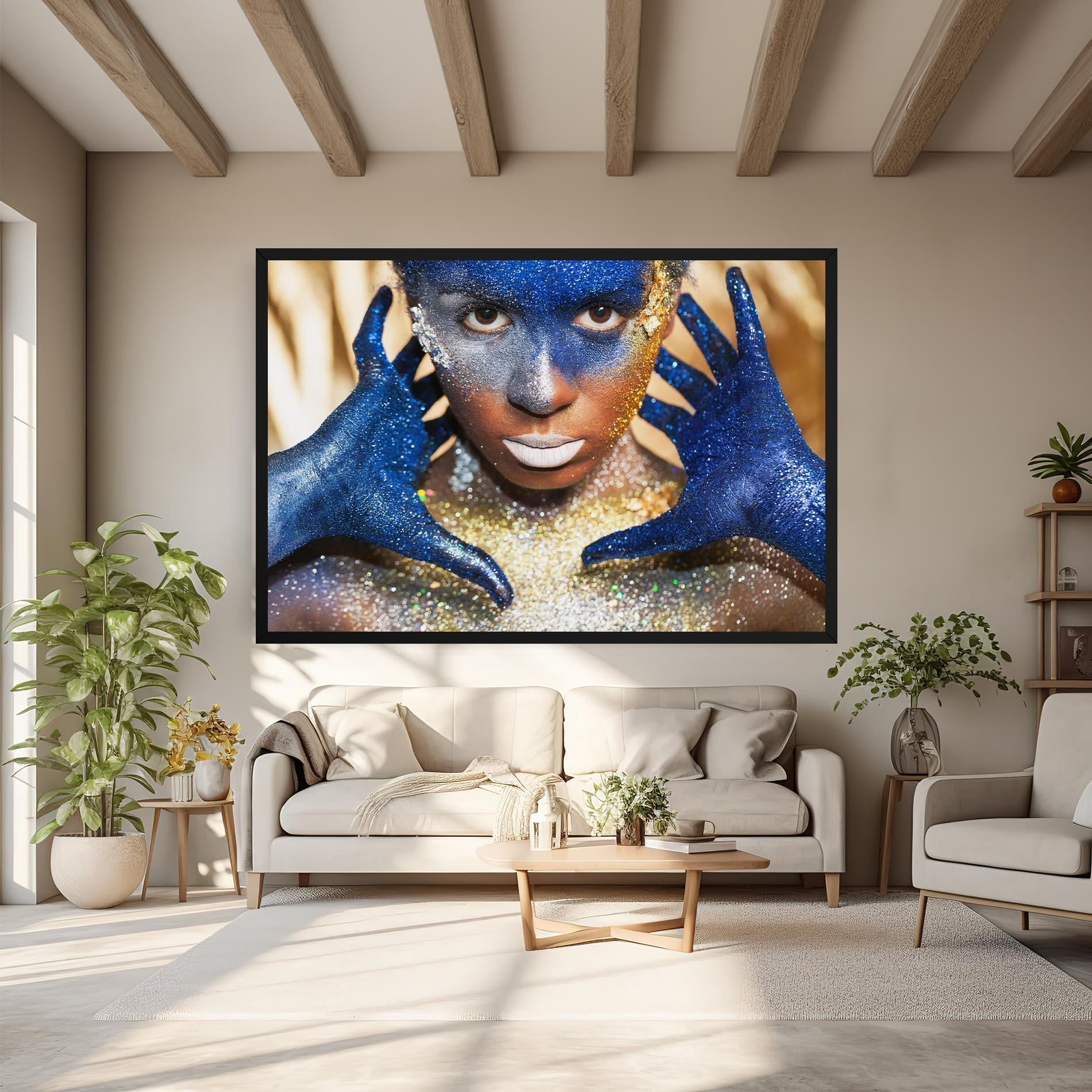 Tablou Canvas Glue Gold Glitter mockup 6