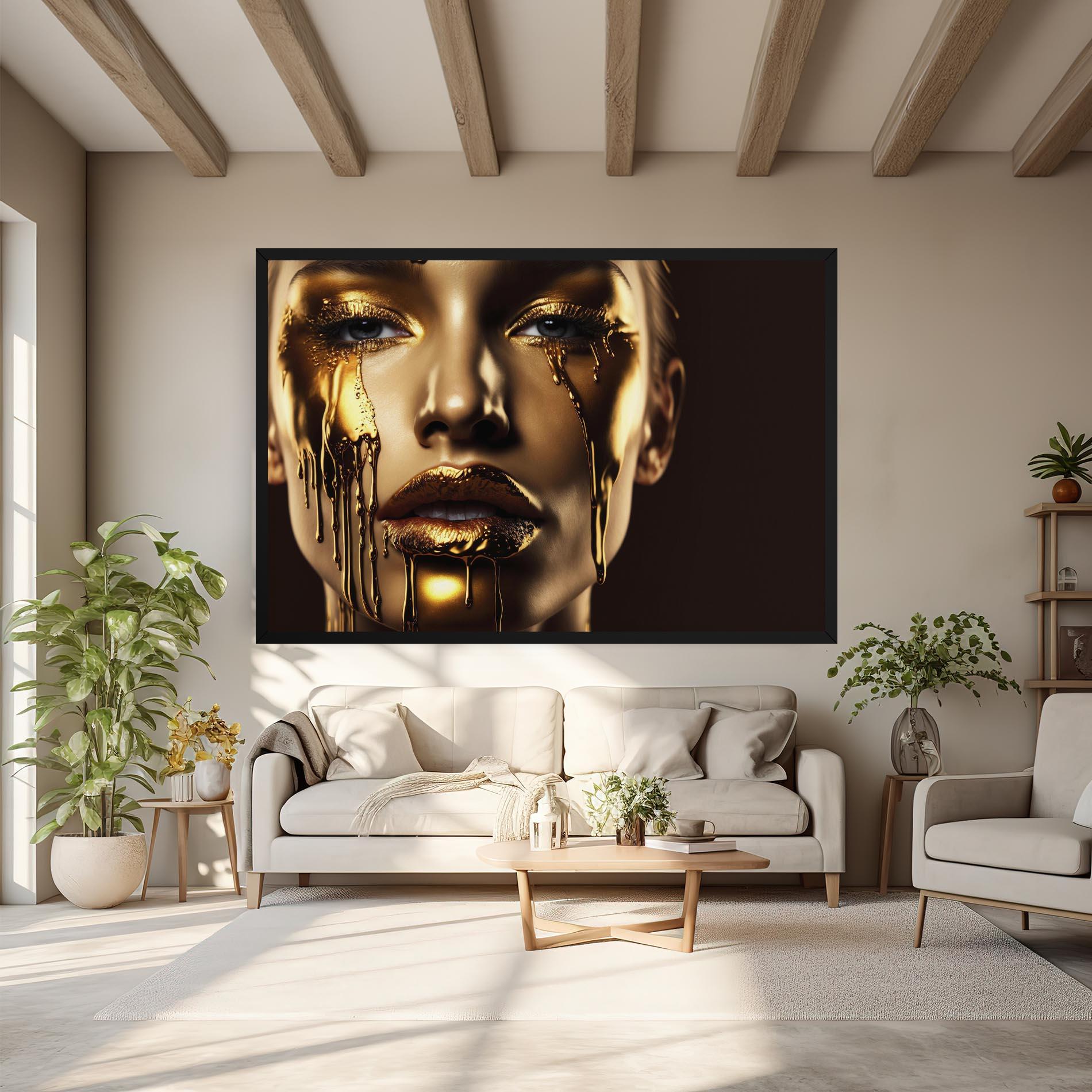 Tablou Canvas Gold Dripping Makeup mockup 6