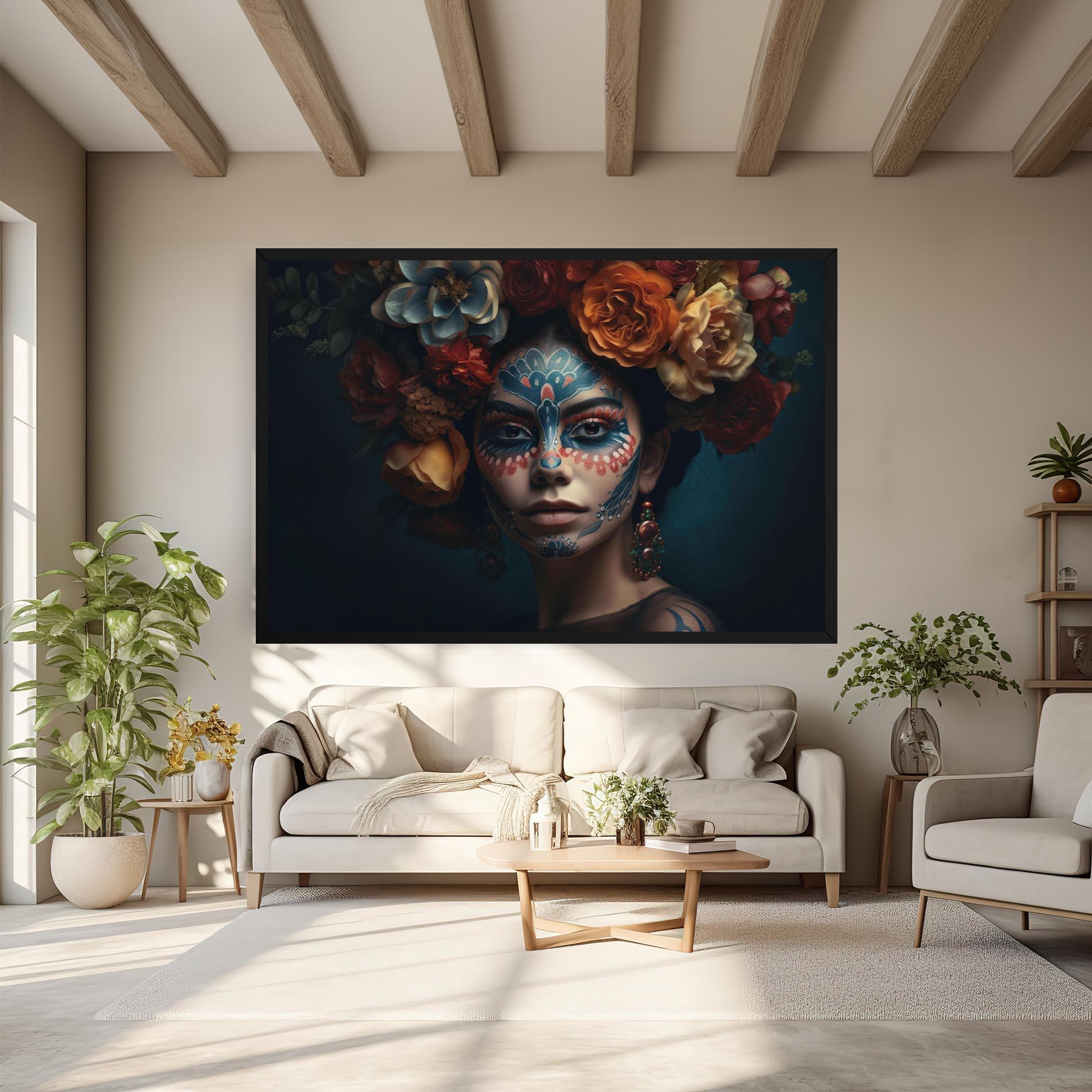 Tablou Canvas Skull Makeup mockup 6