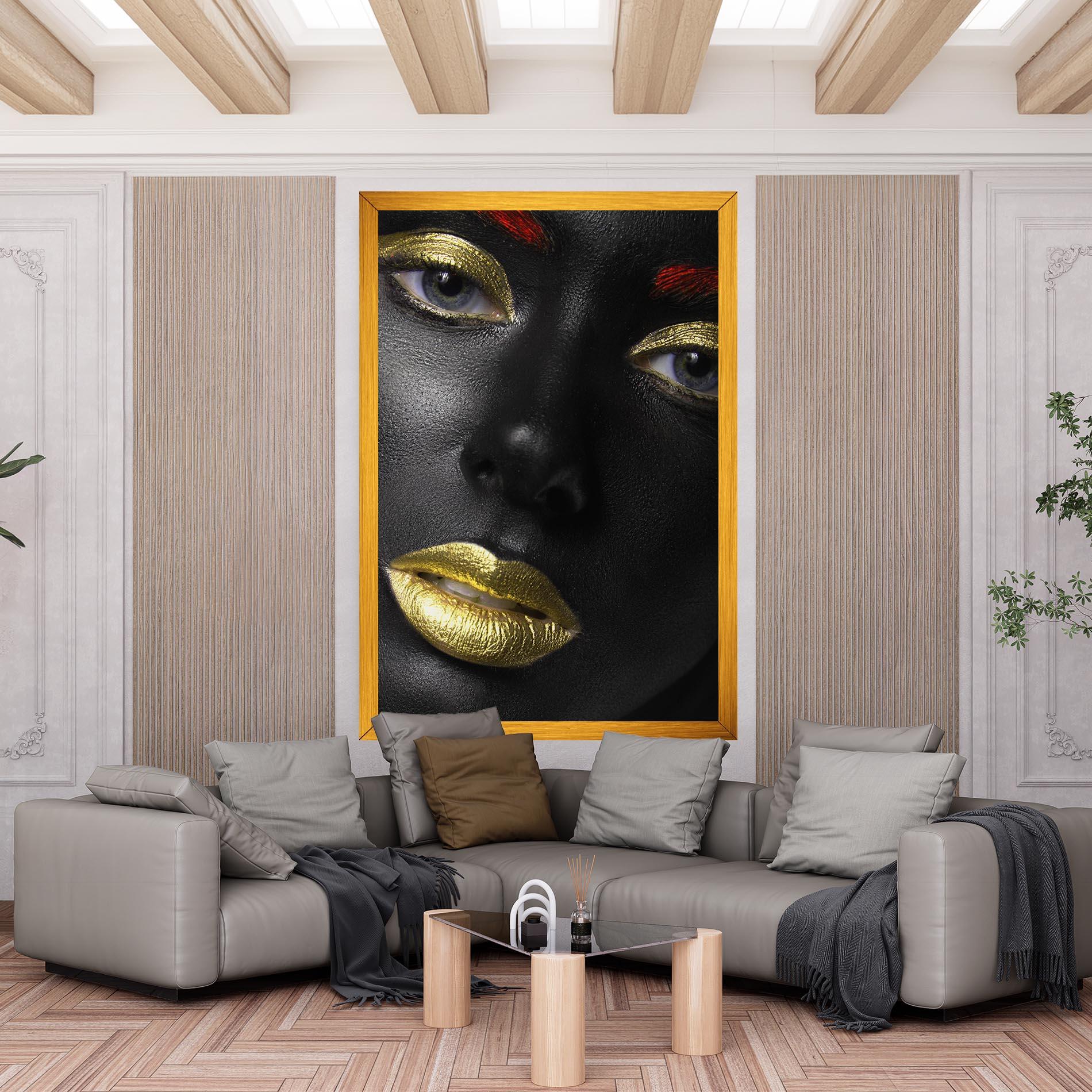 Tablou Canvas Gold Make Up And Lips mockup 6