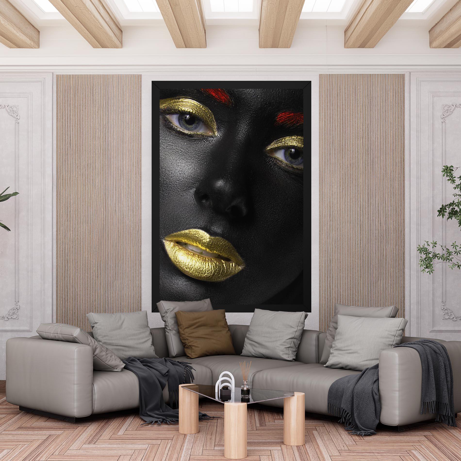 Tablou Canvas Gold Make Up And Lips mockup 6