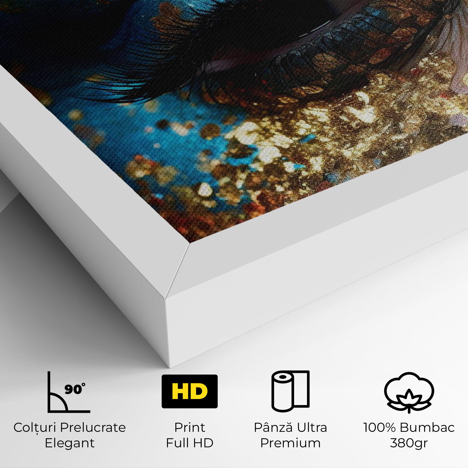 Tablou Canvas Blue Gold Glitter mockup 4